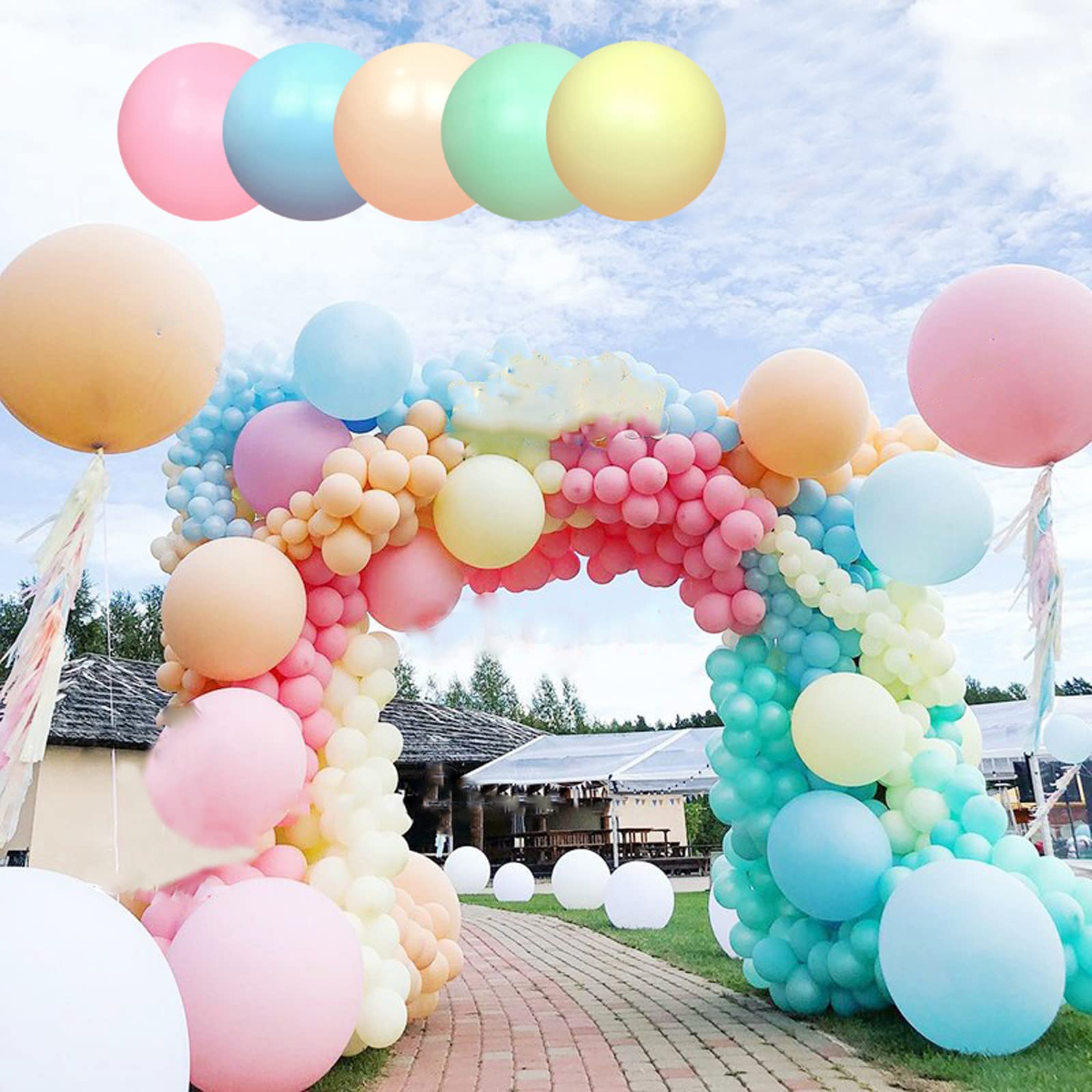 VUMSUM 36 Inch Pastel Balloons for Party Decorations - 5 Pack Macaron Latex Balloons for Birthday, Wedding, Engagement, Anniversary, Christmas, Picnic & Family Celebrations - Multicolor Party Supplies for Indoor & Outdoor Events