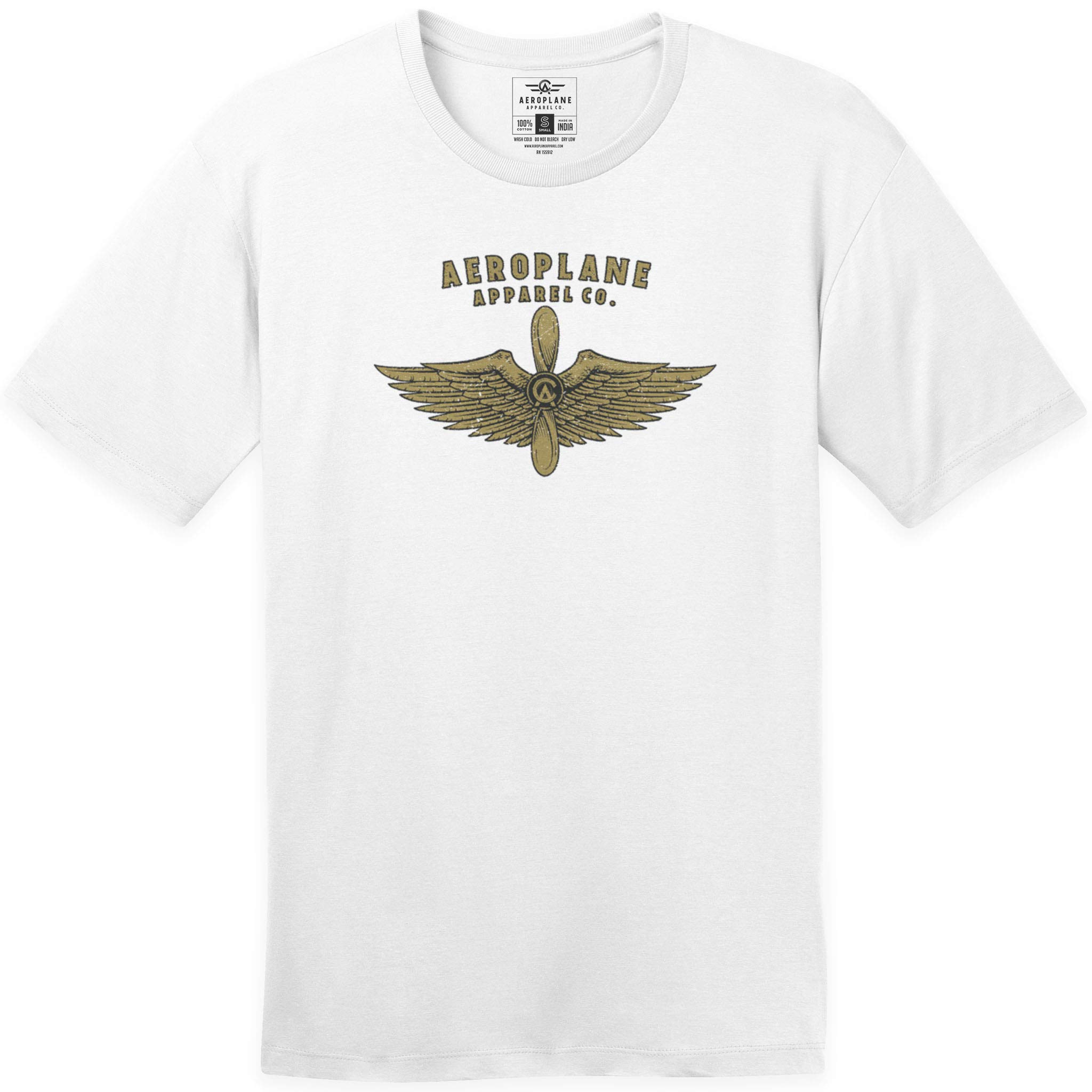 Aeroplane Apparel Company Wings Men's T-Shirt - Premium Cotton Graphic Tee for Aviation Enthusiasts - Perfect for Casual Wear, Travel & Pilot Gifts
