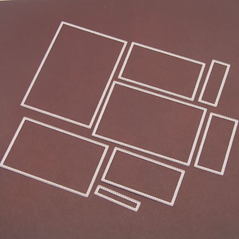 8Pcs Rectangle Cutting Dies for DIY Scrapbooking, Card Making, Paper Crafts - Embossing Tool Set for Albums, Invitations, Home Decor & Gift Wrapping