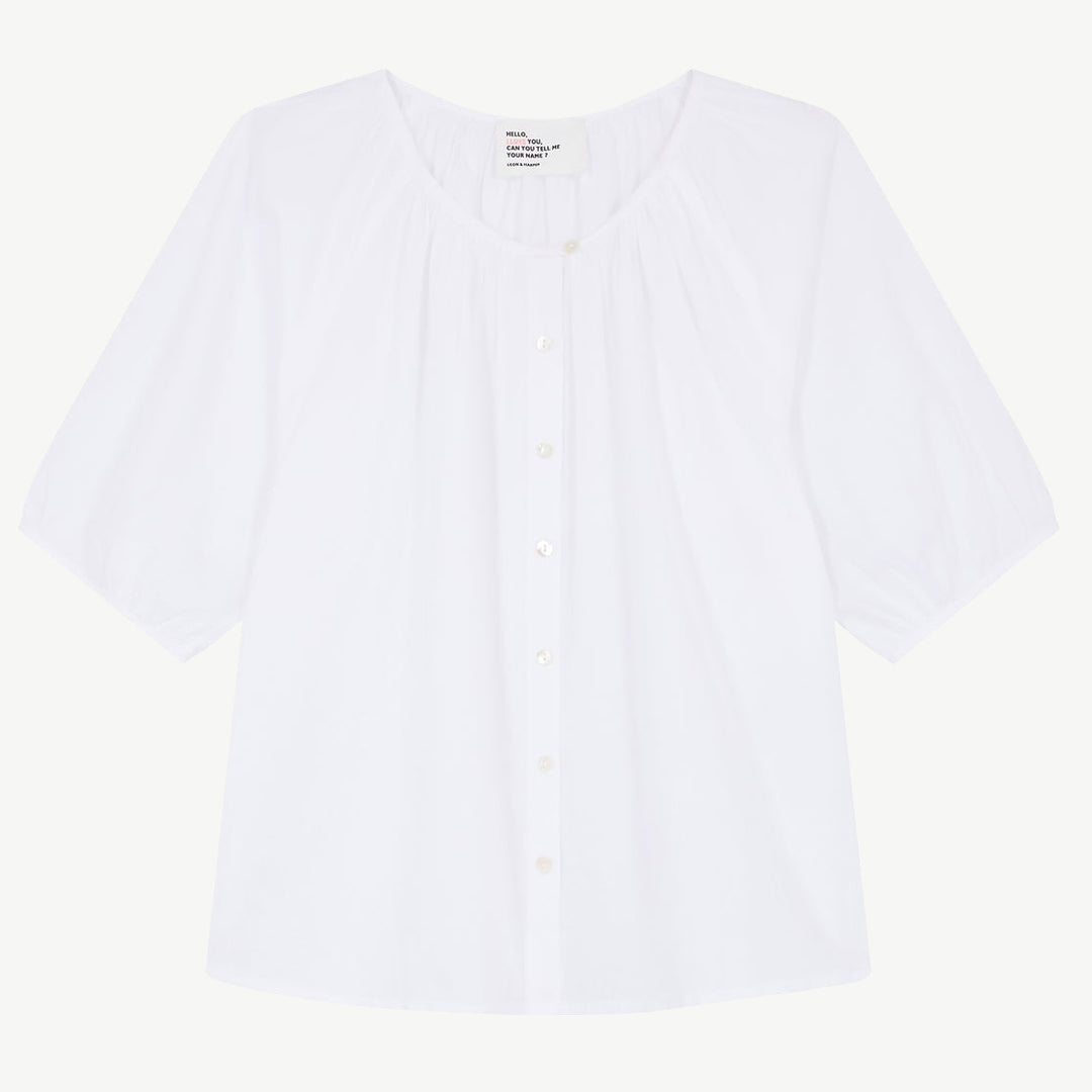 Leon & Harper Women's White Pleated Blouse - Elegant Office Wear & Casual Chic Top for Work or Weekend Outings