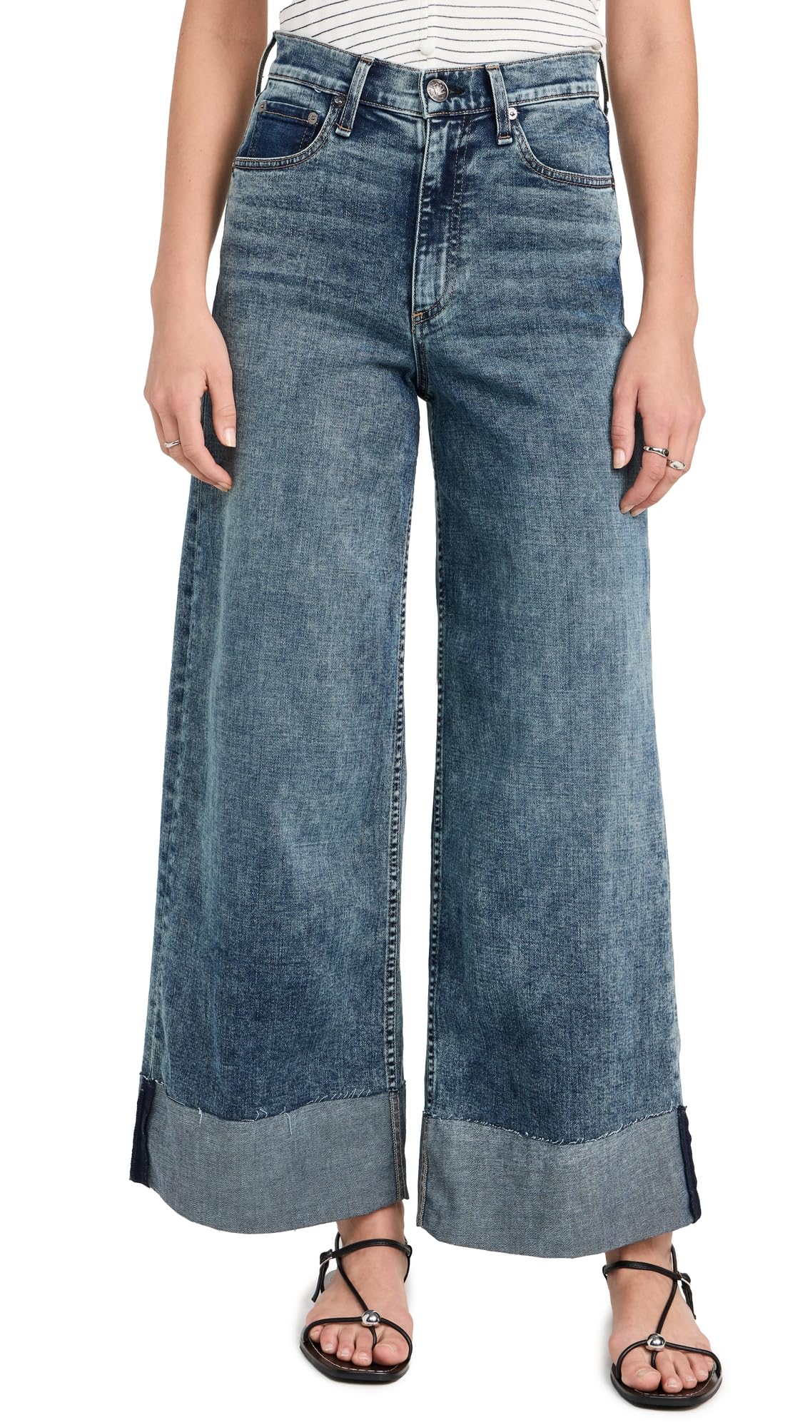 rag & bone Women's Sofie High Rise Wide Leg Jeans - Premium Denim Pants for Casual & Office Wear | Comfortable Stretch Jeans for Women | Fashionable Wide Leg Trousers for Everyday Style