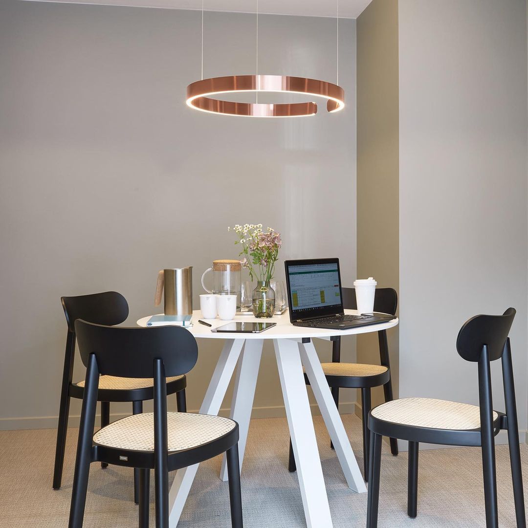 Modern Circular Chandelier - Elegant Round Ceiling Light Fixture for Dining Room, Living Room & Bedroom | Perfect for Home Decor & Interior Design
