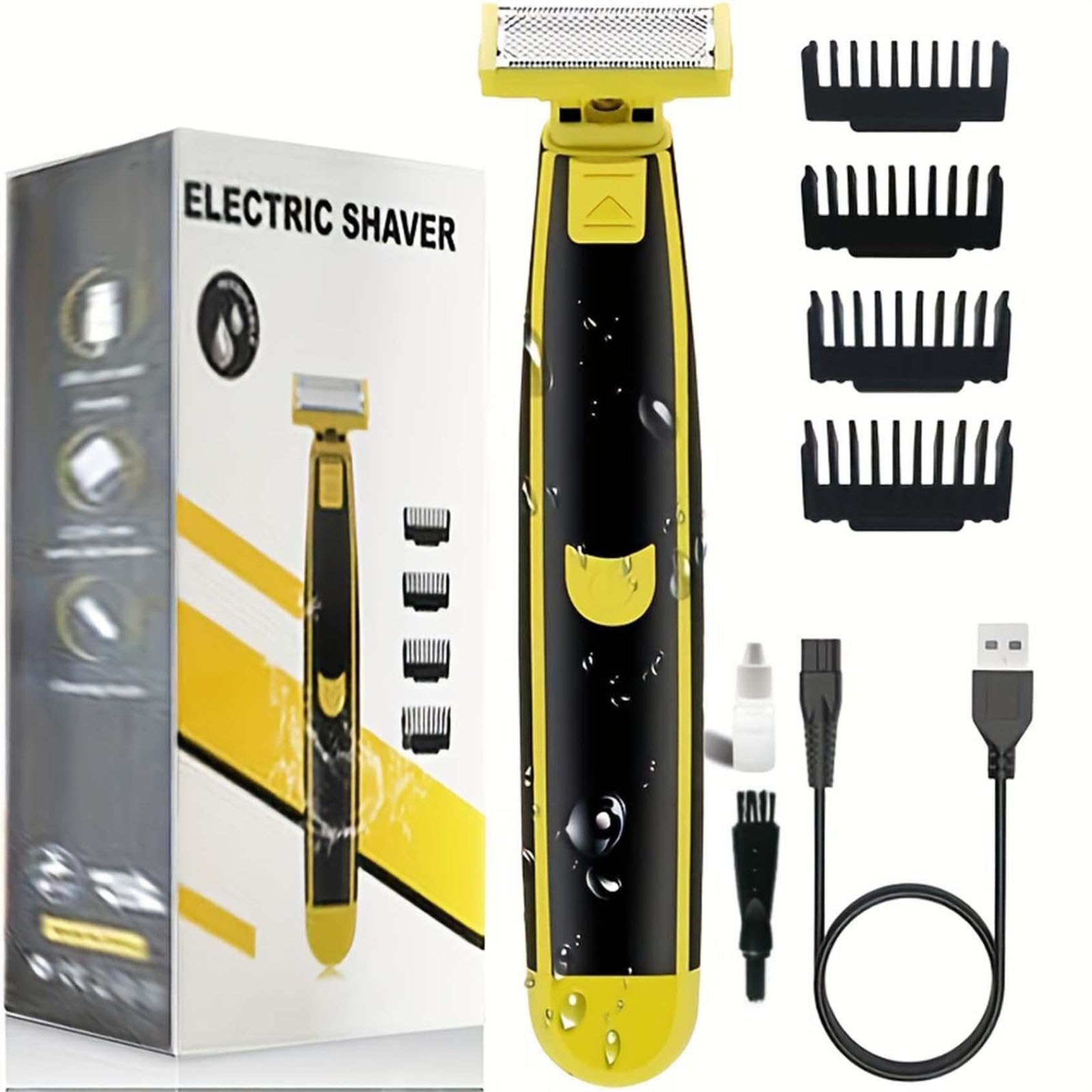 2024 Men's Full Body Electric Shaver - Wet & Dry Waterproof Rotary Shaver for Face & Body - Ergonomic Design for Smooth Shaving at Home or Travel - Ideal for Daily Grooming & Sensitive Skin Care