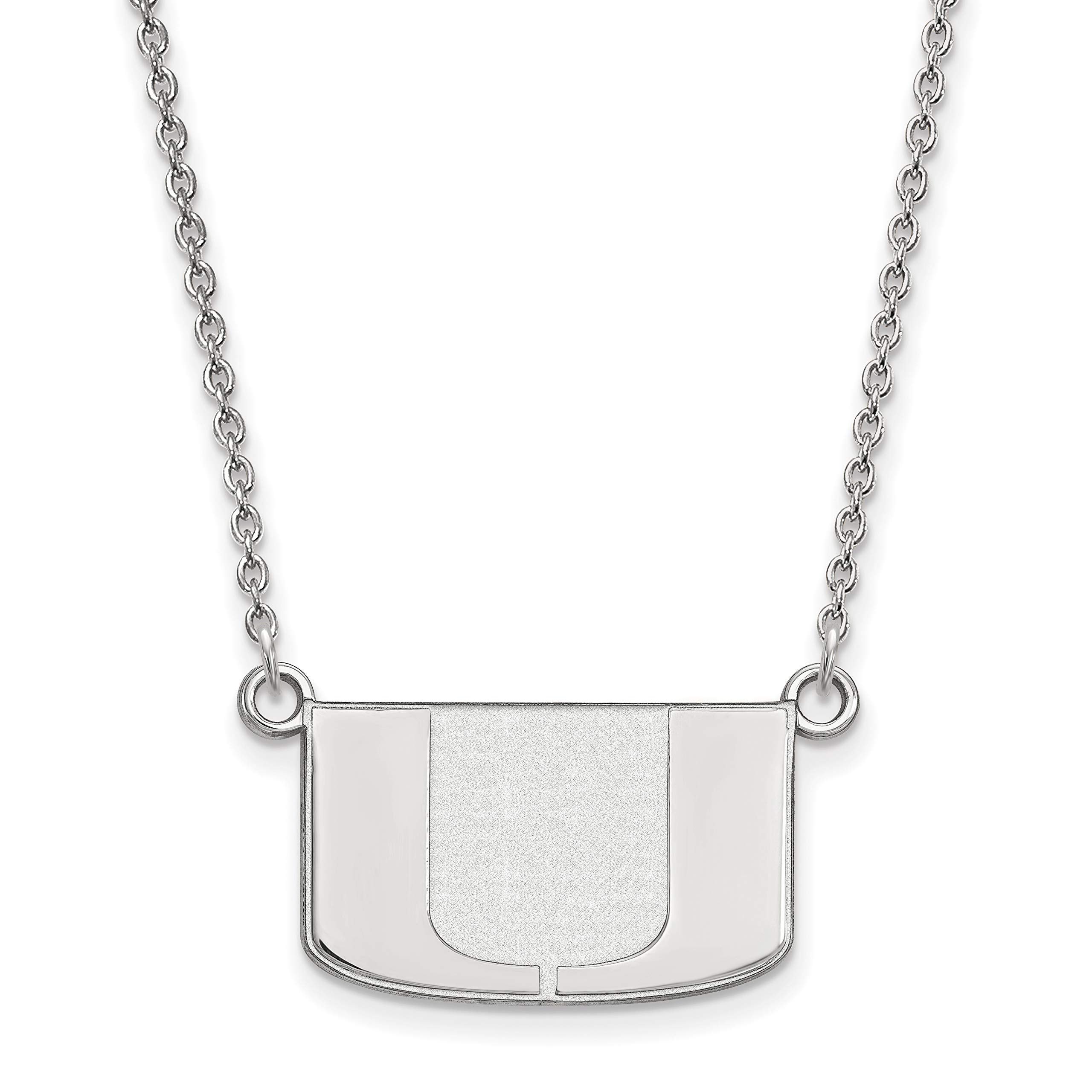 Miami Hurricanes Sterling Silver Letter Logo Pendant Necklace - Perfect for School Spirit, Gifts & Game Day Jewelry