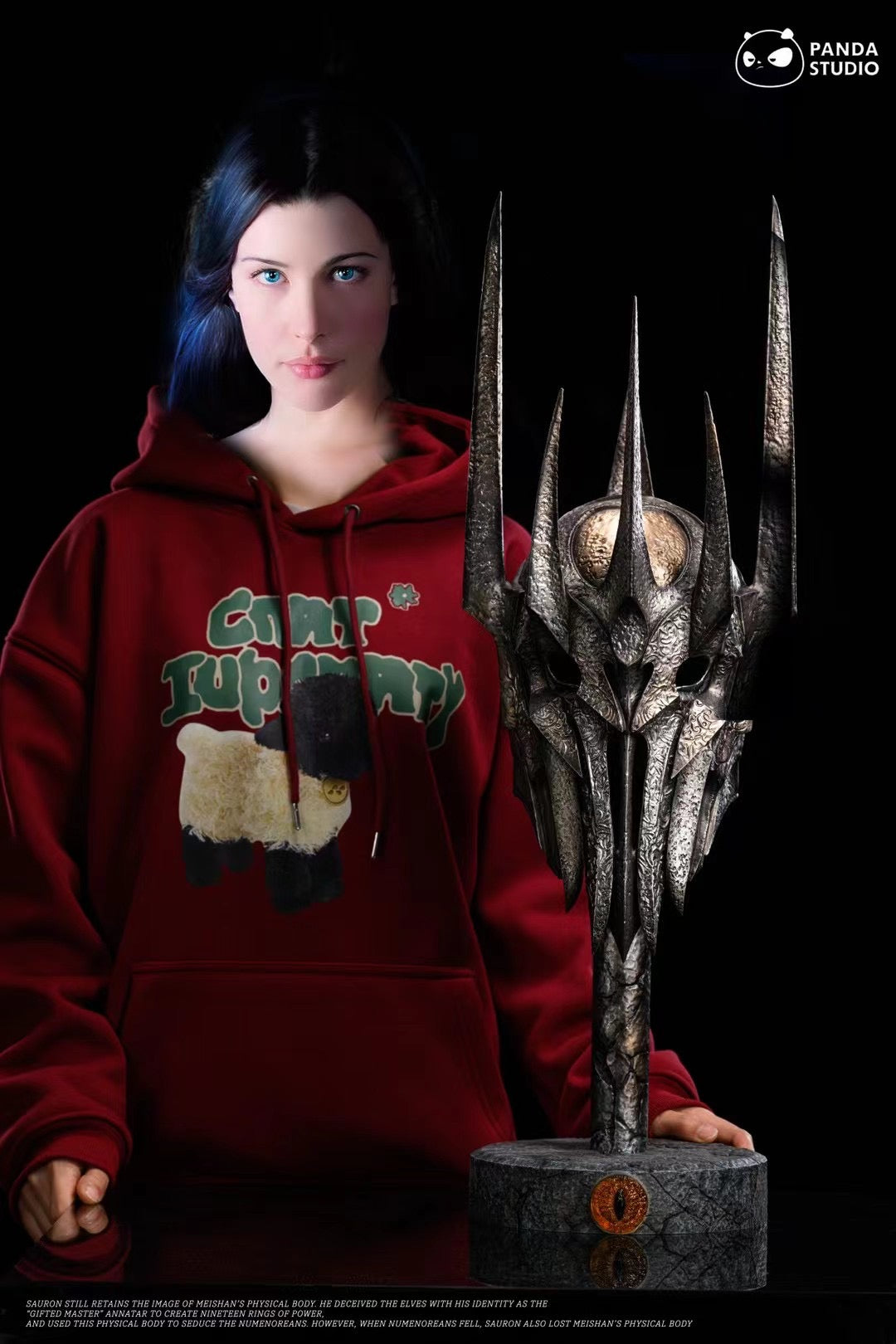 Panda Studio Helm of Sauron 1/1 Scale Replica - Lord of the Rings Collectible for Cosplay, Display & Movie Props