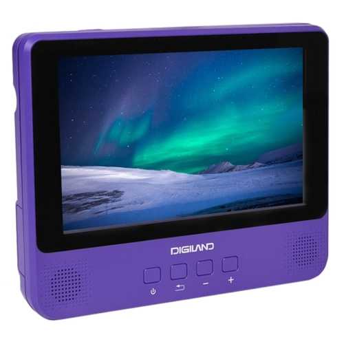 Digiland DL9002 9-inch 2-in-1 Android Tablet with Built-in DVD Player - Purple | Quad Core 1.3GHz, 1GB RAM, 16GB Storage, Android 7.0 | Perfect for Travel, Kids Learning & Home Entertainment