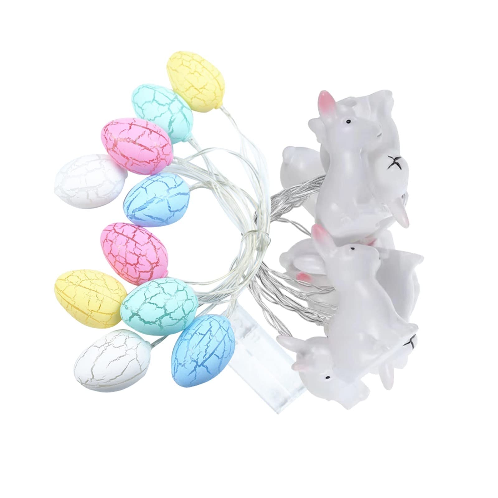 Boddenly Waterproof LED String Lights - Battery Operated Easter Egg & Rabbit Party Decorations, Indoor Outdoor Christmas Lights for Home, Garden, Wedding, Holiday - Color Changing (One Size)