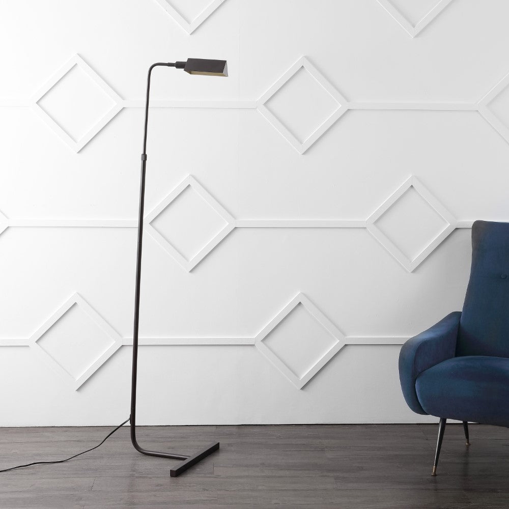 Vintage Industrial Adjustable Pharmacy LED Floor Lamp - Mid Century Modern Style for Living Room, Bedroom & Office Lighting