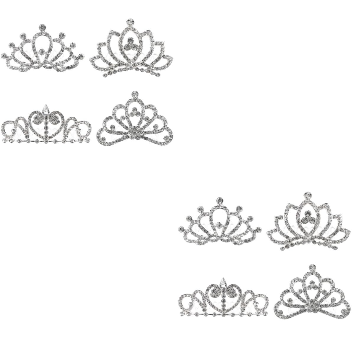 Beaupretty 8-Piece Rhinestone Crown Hair Comb Set - Elegant Crystal Bridal Tiara for Bride, Princess & Bridesmaid | Shiny Photo Prop for Birthday, Wedding & Special Occasions | Hair Accessories with Sparkling Rhinestones