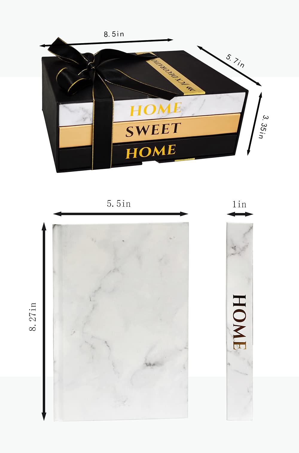 Decorative Faux Books with Blank Pages - Coffee Table Bookshelf Decor, Farmhouse Living Room & Bedroom Nightstand Accent - Perfect for Home Styling, Bookshelf Styling, and Gift Giving (Z106)