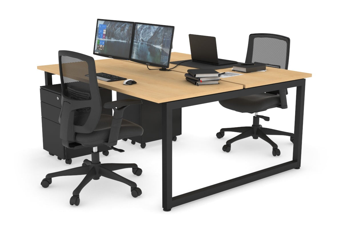 Quadro Loop Legs 2 Person Office Workstation Desk [1200L x 700W] - Perfect for Shared Workspaces & Collaborative Office Environments