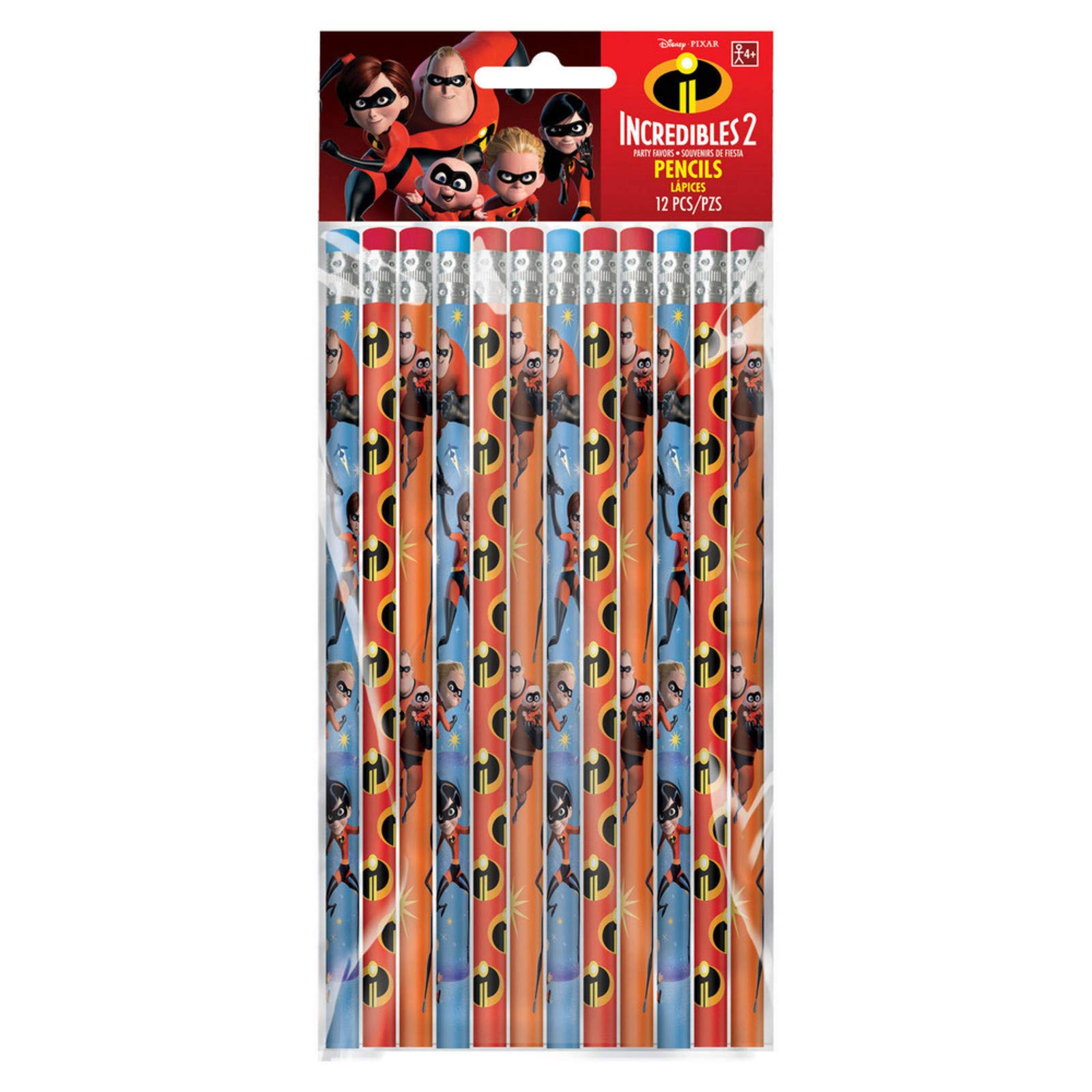 Disney Pixar Incredibles 2 Pencils - 12 Pack Superhero Themed School Supplies for Kids, Birthday Party Favors, Classroom Rewards, Back to School Essentials | Perfect for Gifts, Goodie Bags, and Student Incentives