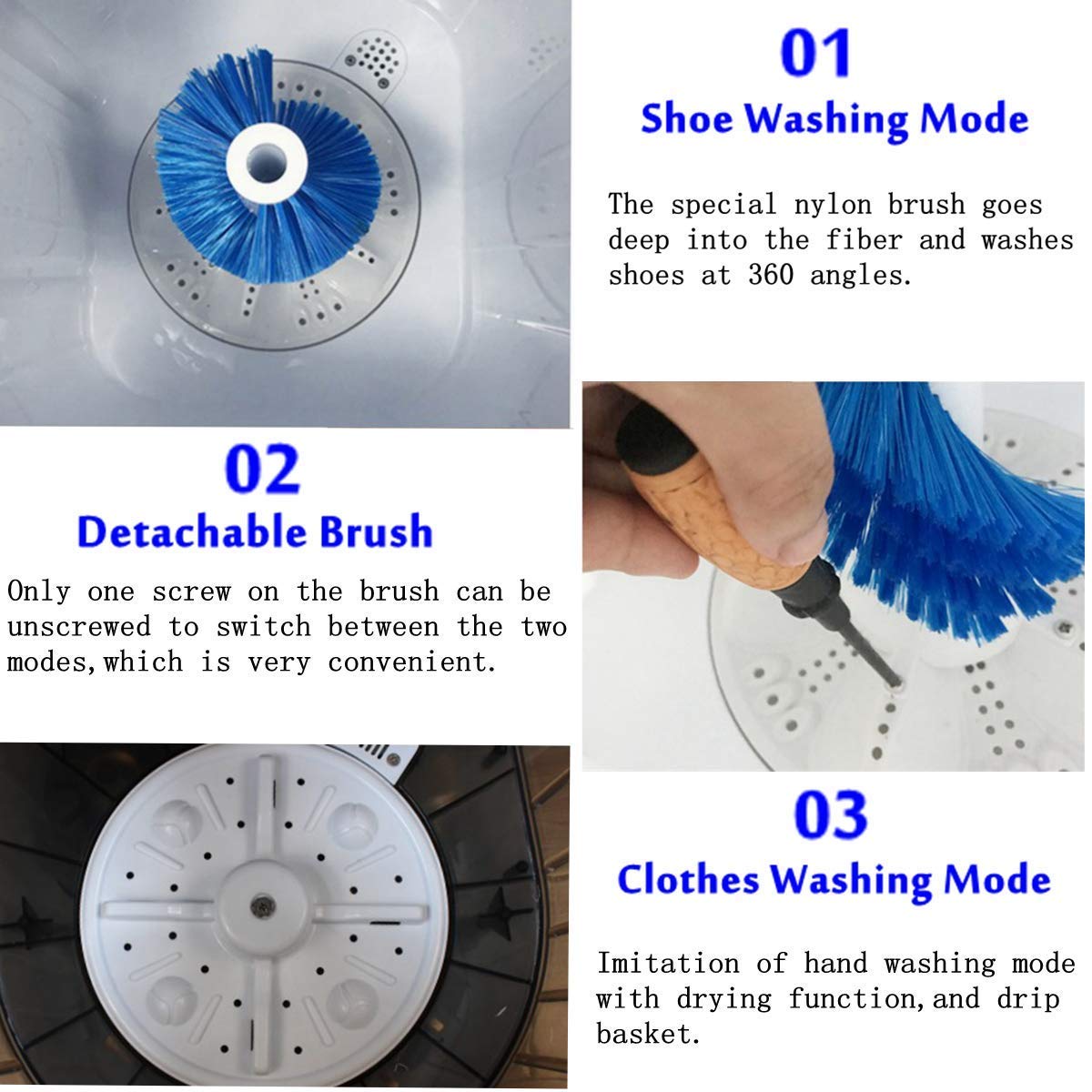 Portable Mini Washing Machine - Semi-Automatic 3-in-1 Washer for Clothes & Shoes with Spin Dry Function, 9.9 lbs Capacity - Perfect for Dorms, Apartments, RVs & Travel