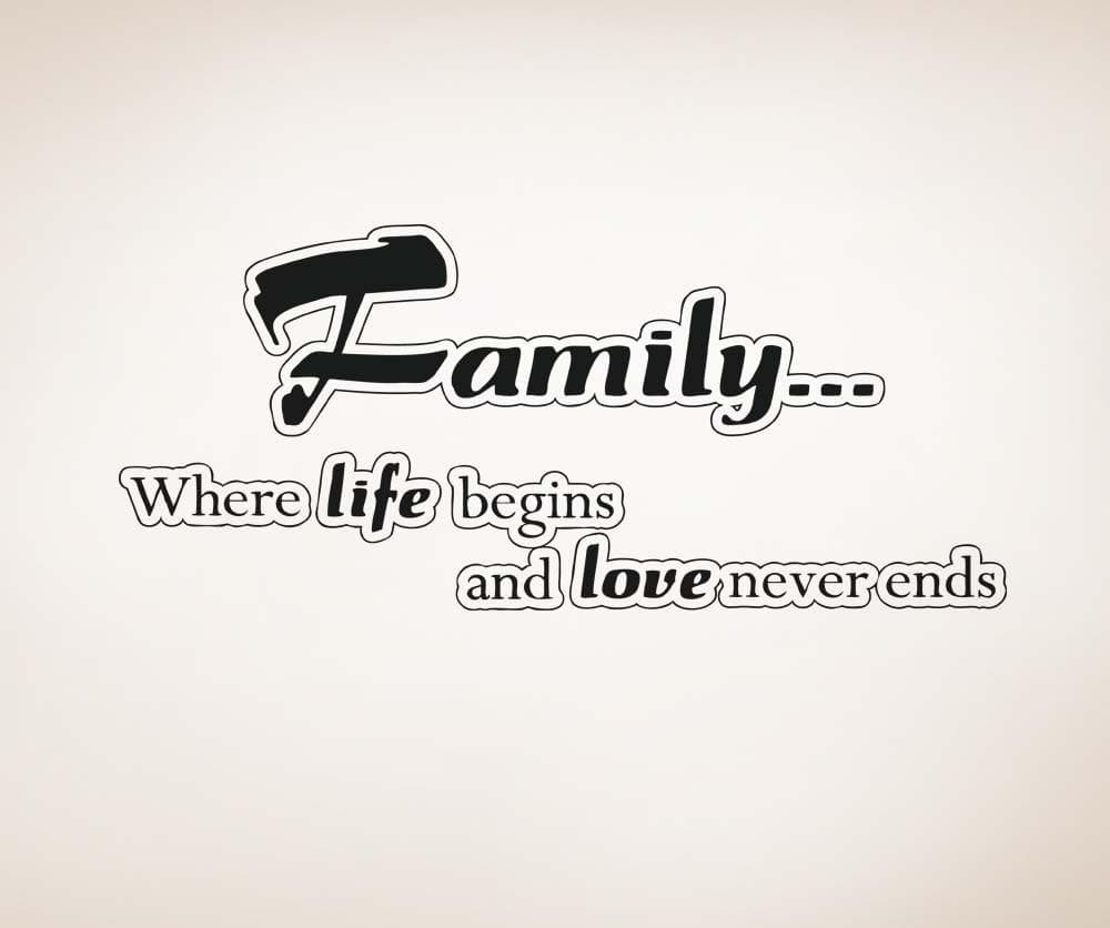 Vinyl Wall Decal Sticker - Family Life Begins #5194 - Perfect for Nursery, Bedroom & Home Decor