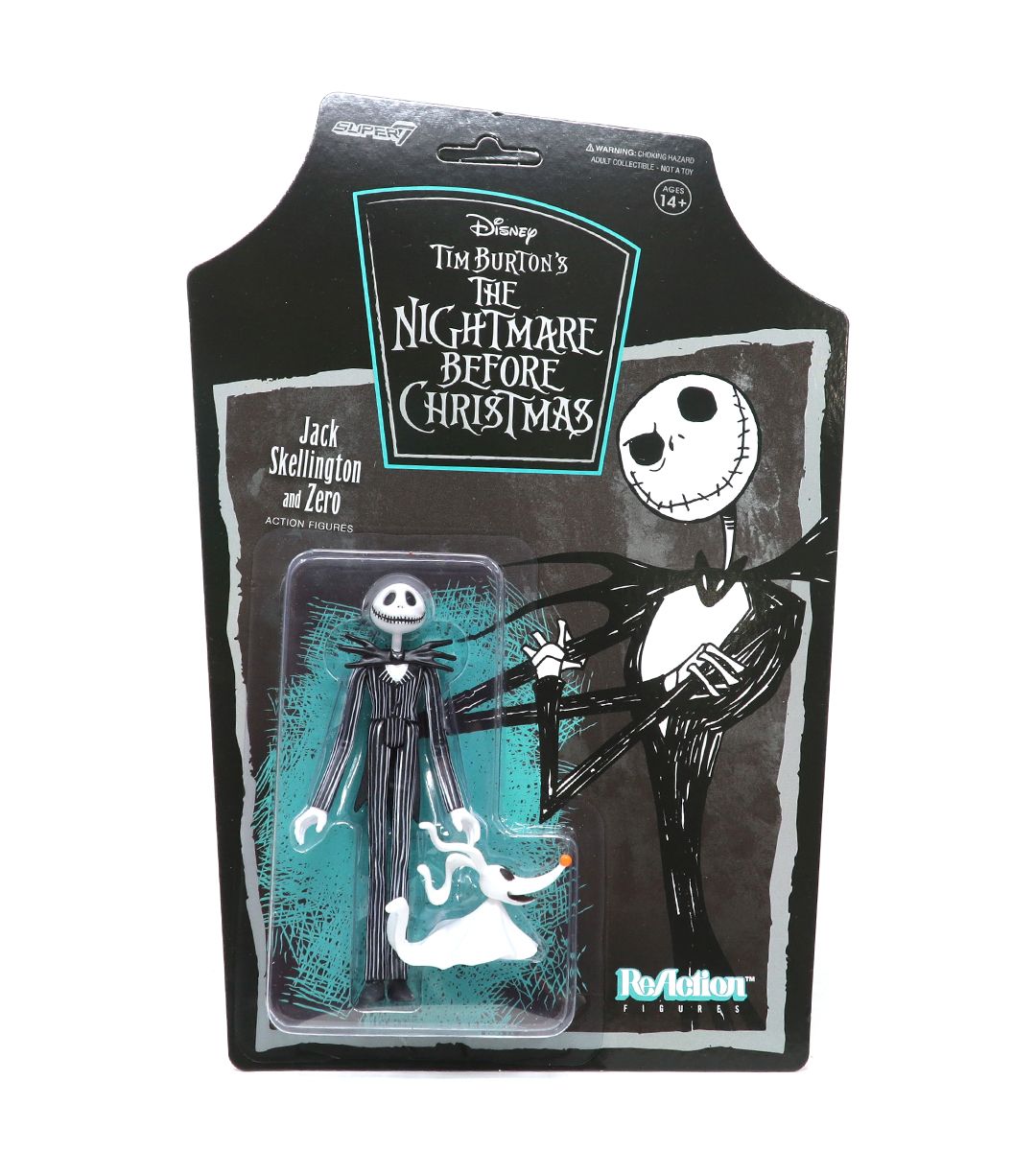 Jack Skellington & Zero Action Figure - Tim Burton's The Nightmare Before Christmas Collectible - Perfect for Halloween Decor, Christmas Display & Movie Memorabilia Collection