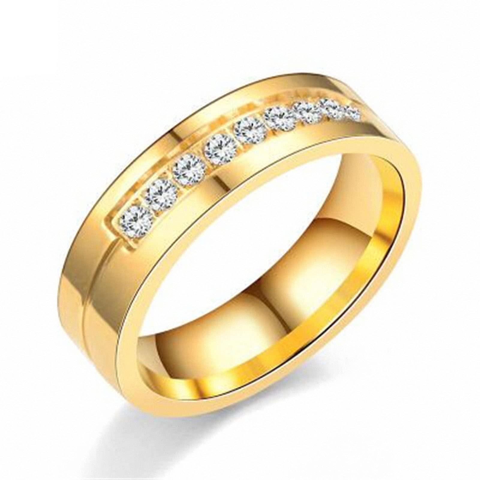 Titanium Steel Zircon Ring with Rhinestones - Elegant Wedding & Engagement Band for Men & Women - Perfect Anniversary Gift for Couples - Ideal for Proposals, Weddings, Anniversaries & Romantic Occasions