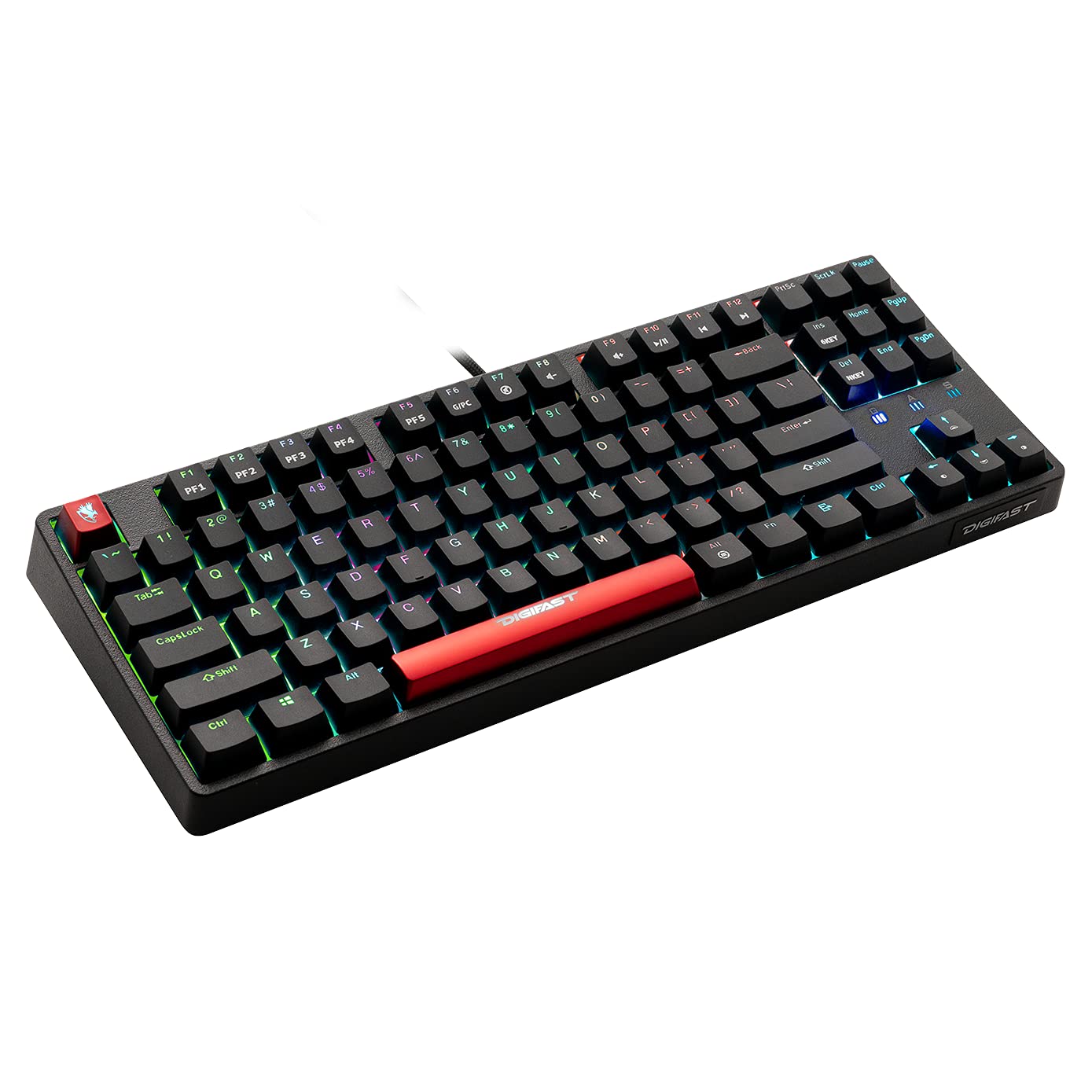 CS-21 Mechanical Gaming Keyboard with RGB Backlit - Tenkeyless TKL Keyboard with Cherry MX Blue Switches | Perfect for PC Gaming, Typing & Esports Tournaments