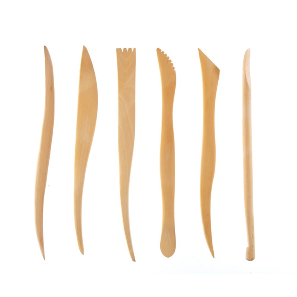 6-Piece Wooden Sculpting Tool Set for Woodworking, Clay & Pottery - Professional Carving Tools for Artists & DIY Crafts - Perfect for Whittling, Sculpting & Detailing