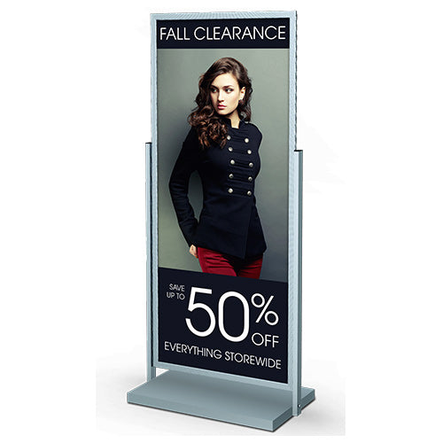 22x56 Large Poster Display Floor Stand - Double-Sided Top Loading Sign Holder for Retail Stores, Events & Exhibitions