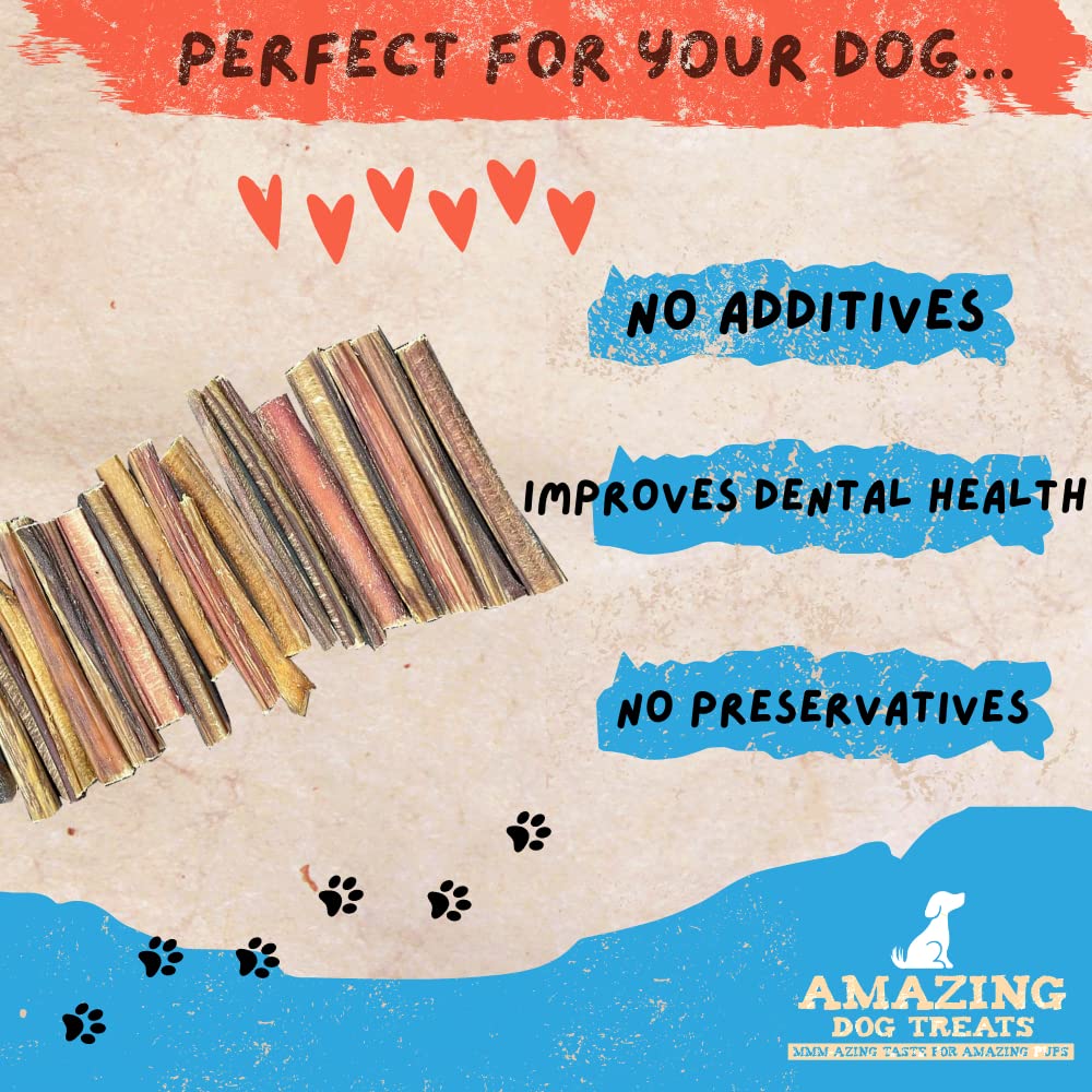 Premium Thin Steer Bully Sticks for Small Dogs - 3-4 Inch Natural Dog Chews (16 oz) | All-Natural Puppy Treats for Teething, Training & Dental Health | Best for Small Breeds & Puppies