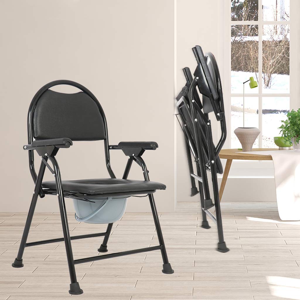 3-in-1 Heavy Duty Bariatric Bedside Commode - Medical Toilet Seat with Padded Cushion & Non-Slip Leg Pads - Shower Chair for Elderly & Disabled - Ideal for Home Care, Mobility Assistance & Bathroom Safety