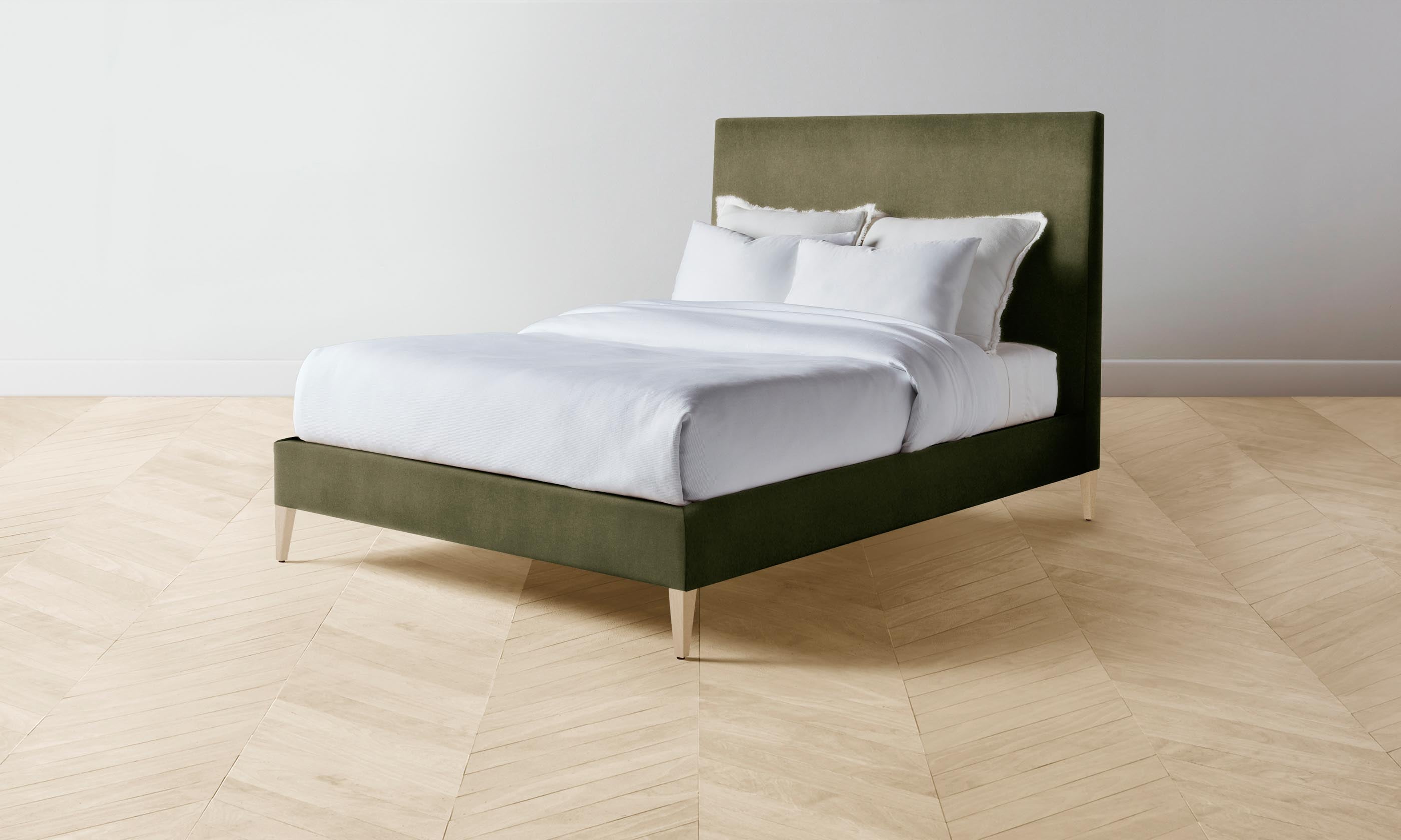 Luxury Essex Bed with Premium Mohair Moss Upholstery – Perfect for Master Bedrooms & Elegant Home Decor