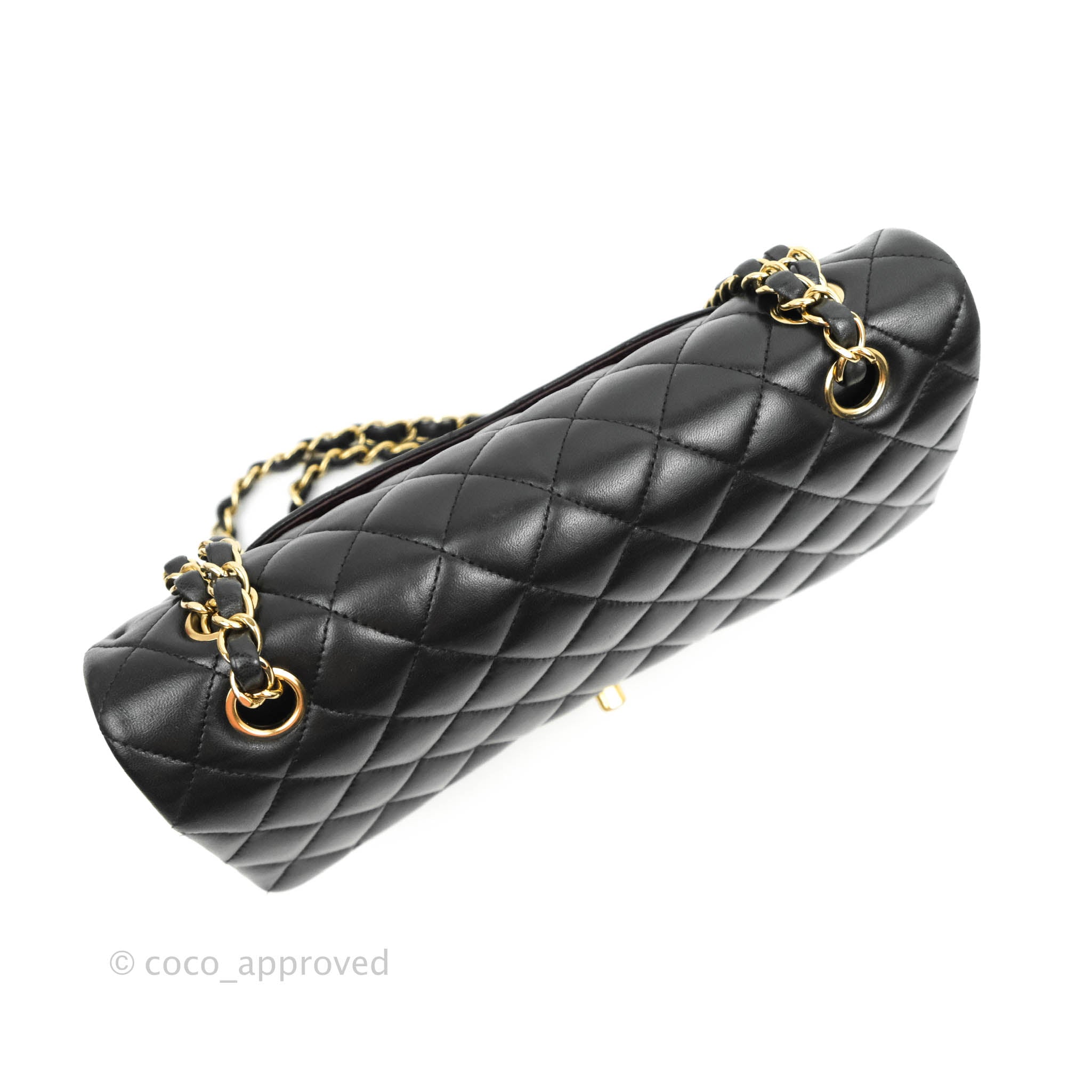 Chanel Classic Medium Double Flap Bag - Black Lambskin Leather with Gold Hardware | Luxury Handbag for Women, Perfect for Work, Evening & Special Occasions