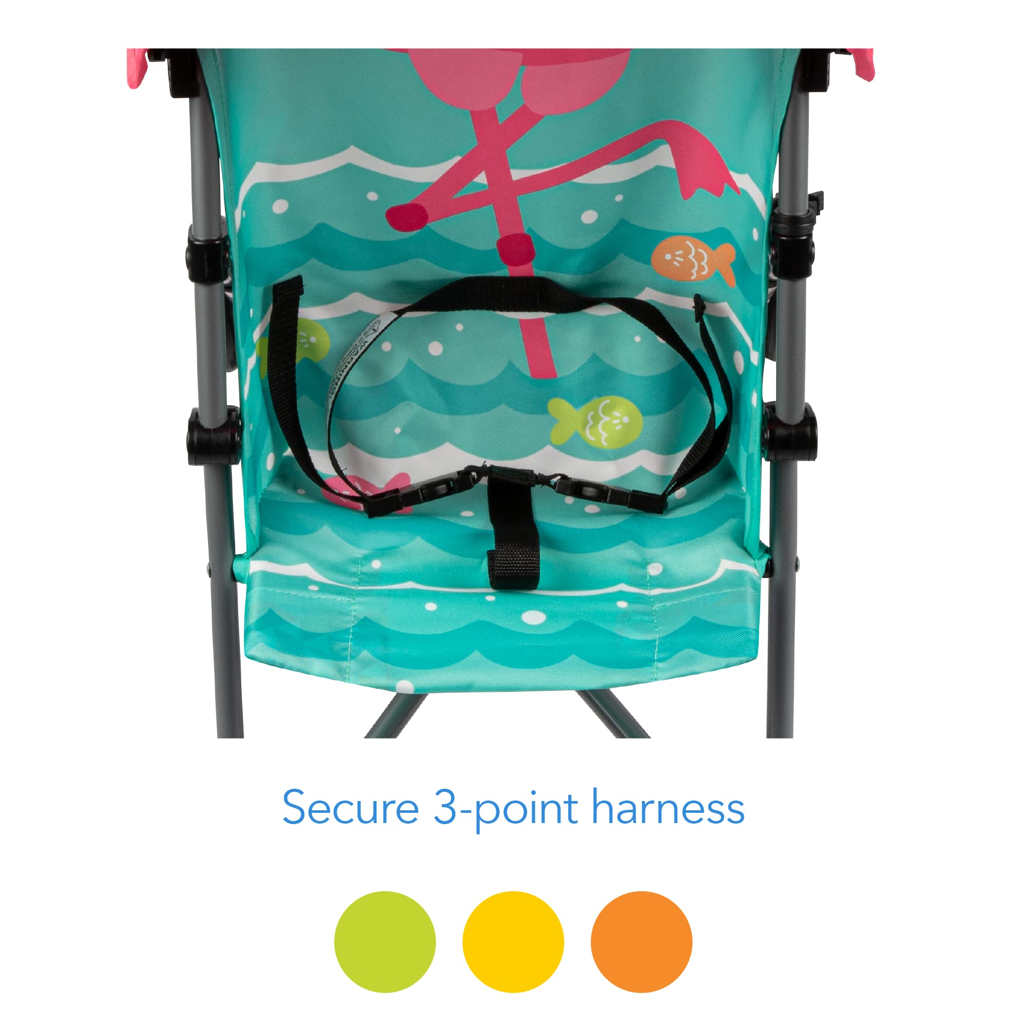Cosco Character Umbrella Stroller - Compact Foldable Lightweight Baby Stroller with Pink Flamingo Design | Perfect for Travel, Shopping & Everyday Use