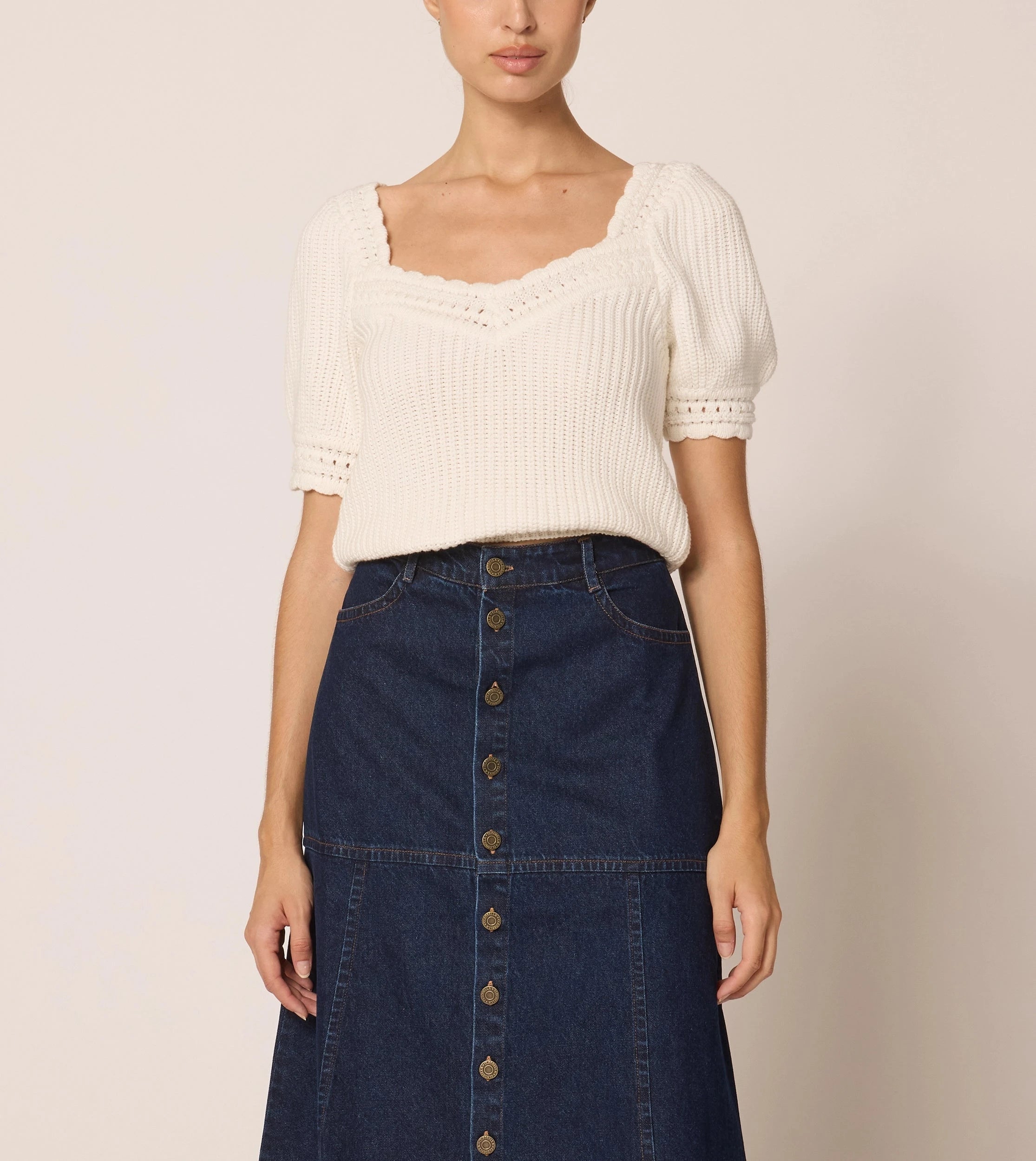 Rowan Sweater Top for Women - Soft Ivory Knit Pullover | Cozy Casual Wear for Fall & Winter | Perfect for Office, Dates & Layering