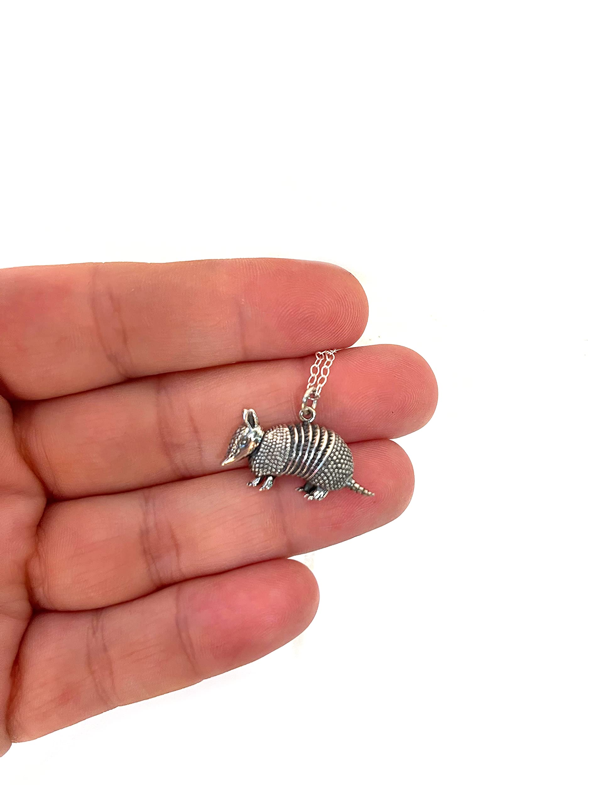 Armadillo Charm Sterling Silver Necklace - Handmade Dainty Jewelry for Women - Perfect Birthday Gift, Anniversary Present - Ideal for Casual Wear, Date Nights & Special Occasions