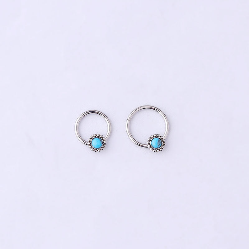 16G Turquoise Captive Bead Ring - Body Jewelry for Septum, Nose & Ear Piercing | HSPJ717 | Perfect for Everyday Wear & Special Occasions