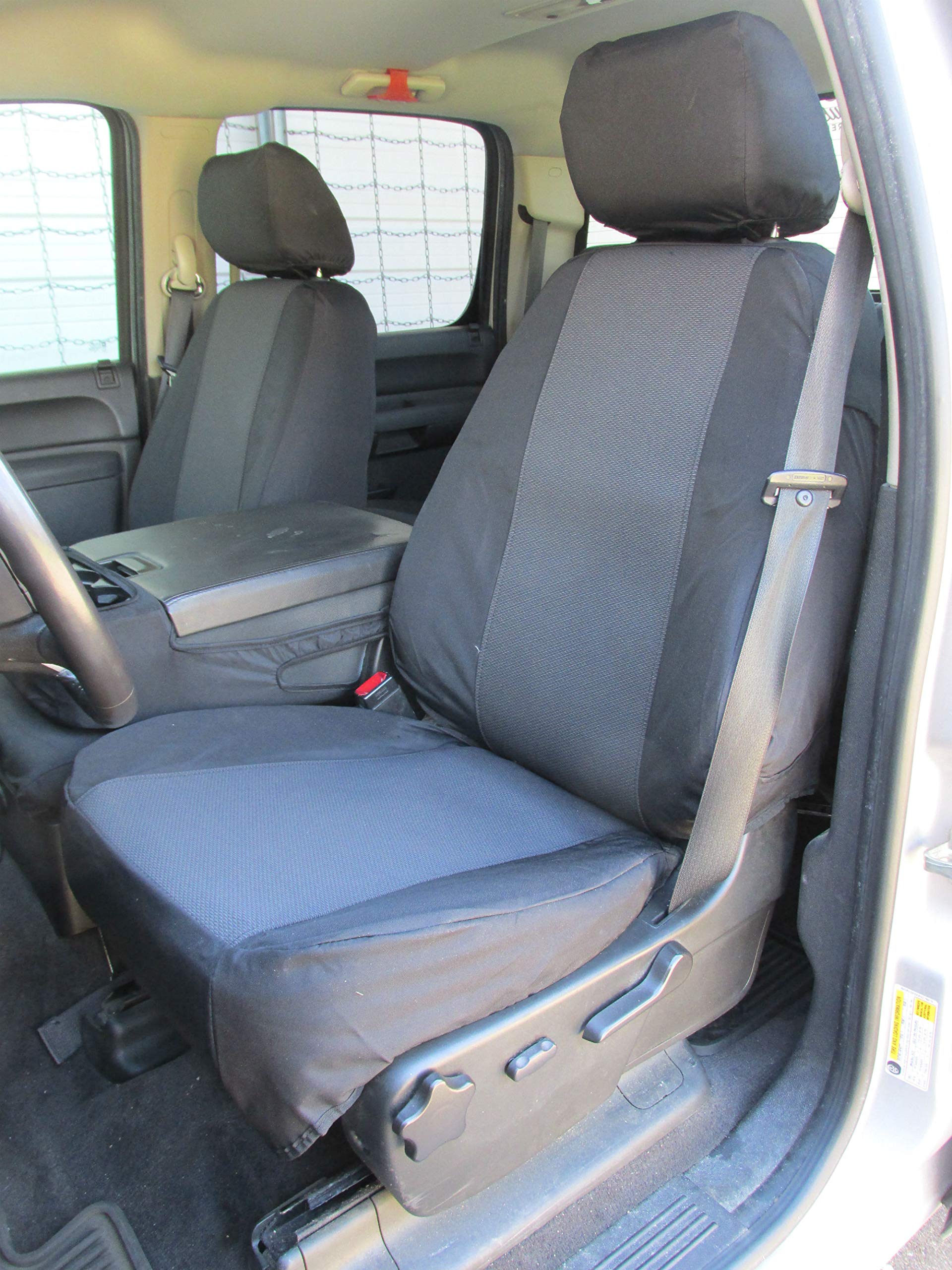 **Durafit Seat Covers for 2010-2013 Chevy Silverado, Tahoe, Avalanche & GMC Sierra LT – Black C1134-C1 – 40/20/40 Split with Center Console & 2 Lids (Side Impact Airbag Compatible) – Perfect for Road Trips, Off-Roading & Daily Commutes**