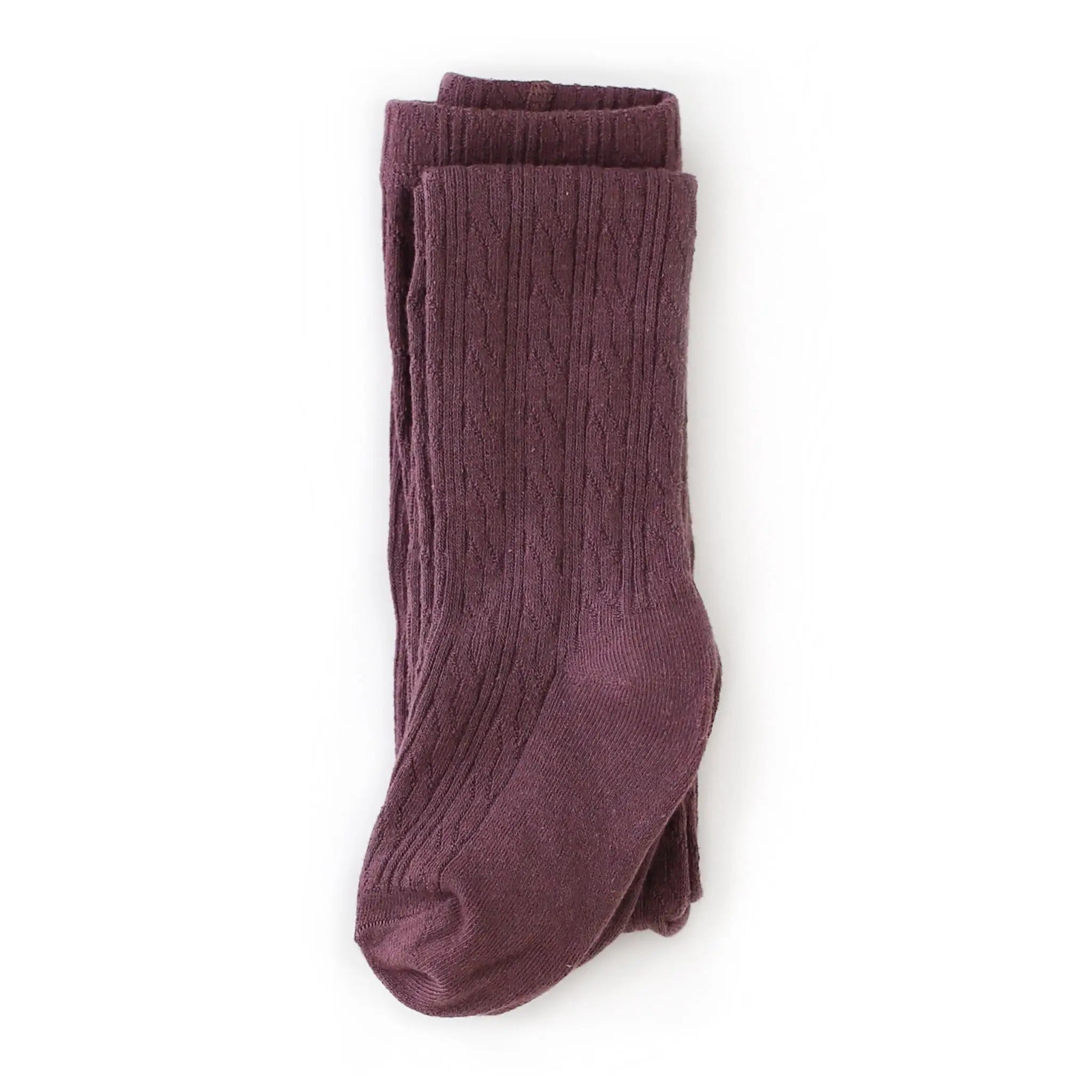 Dusty Plum Cable Knit Tights for Women - Warm Winter Leggings with Textured Pattern | Perfect for Cold Weather, Layering Under Dresses or Skirts