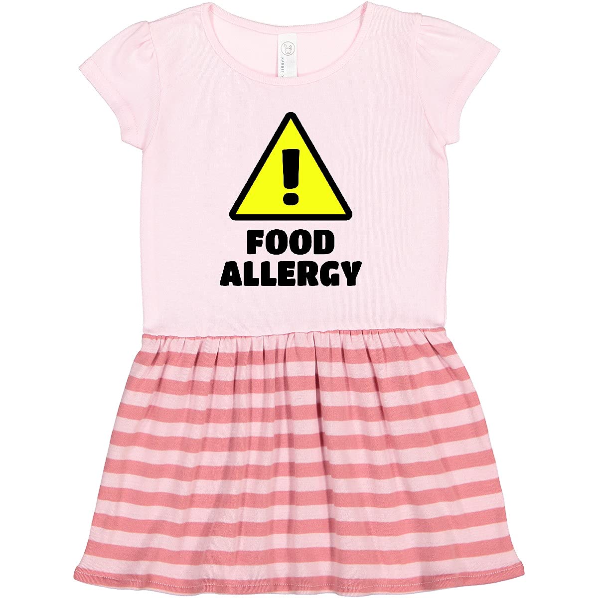 Inktastic Caution Food Allergy Toddler Dress - Cute & Comfortable Allergy Awareness Outfit for Kids - Perfect for School, Daycare & Family Gatherings