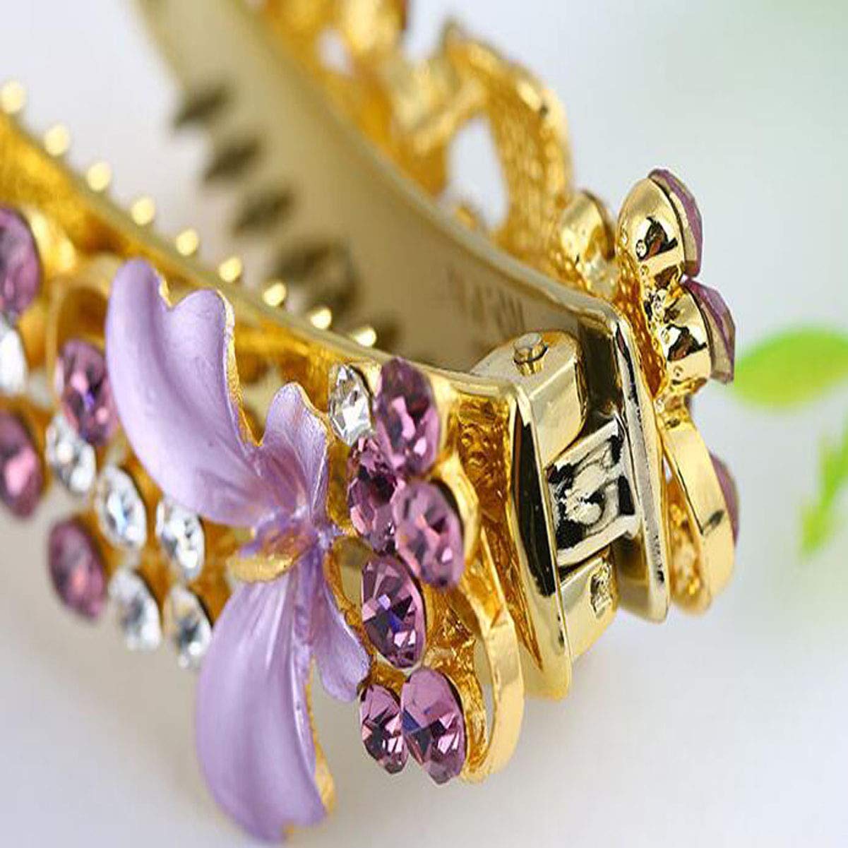 2 Pcs Butterfly Rhinestone Crystal Banana Hair Clips - Vertical Clamp Ponytail Holder for Women | Hair Accessories for Parties, Weddings & Daily Styling