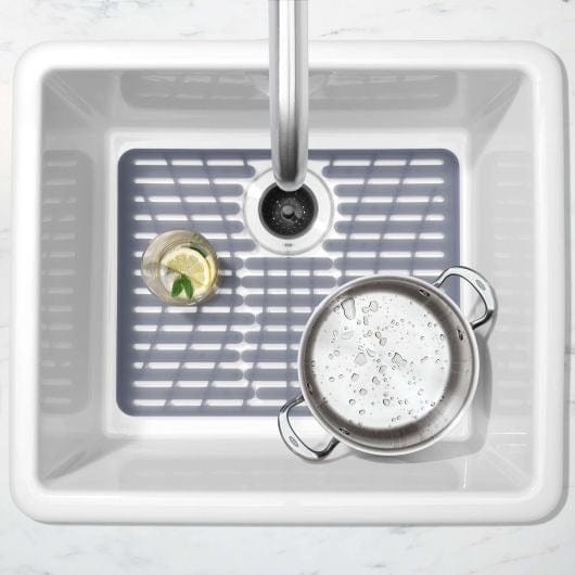 OXO Silicone Sink Mat - Non-Slip Drain Cover for Kitchen Sink, Dish Drying Rack Protector - Perfect for Washing Dishes, Protecting Countertops & Organizing Kitchen Utensils