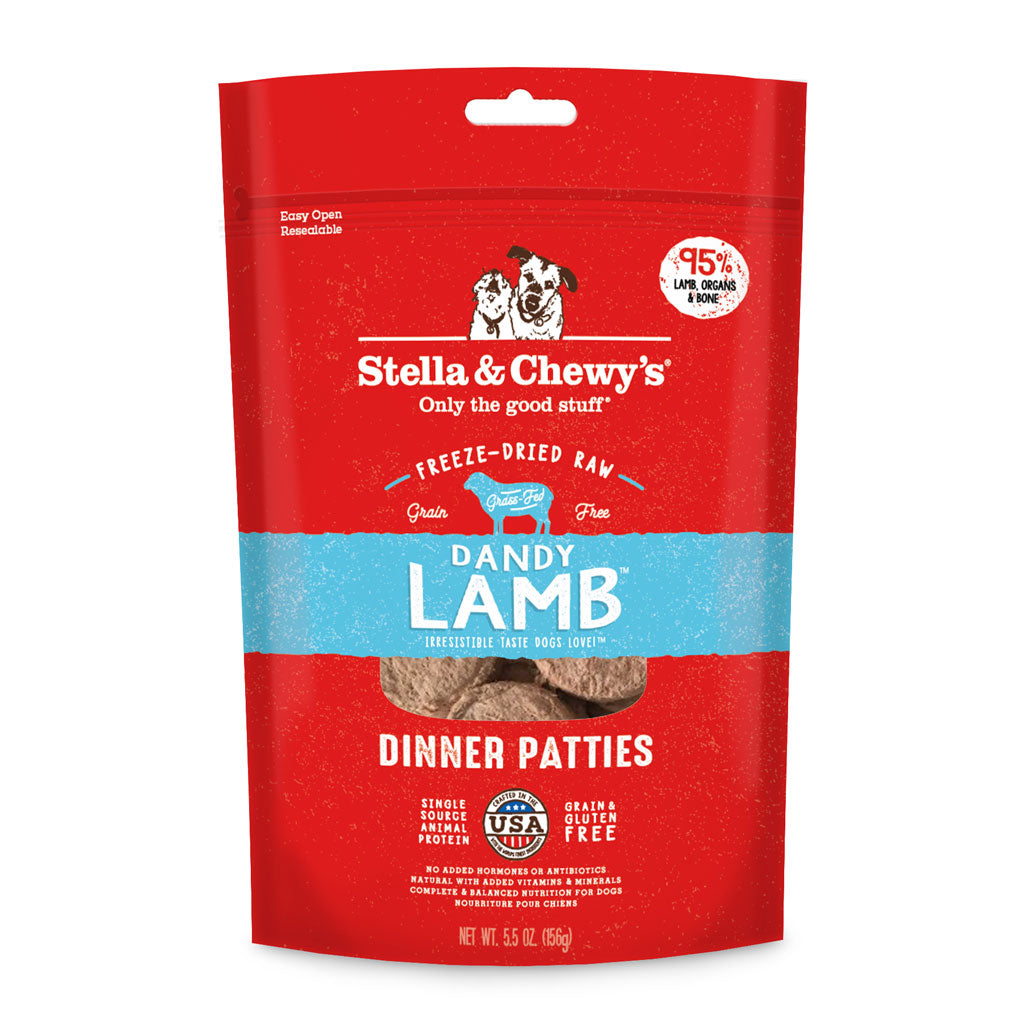 Stella & Chewy's Freeze-Dried Dandy Lamb Dinner for Dogs - High Protein Grain-Free Raw Dog Food for Small & Large Breeds - Perfect for Training Treats, Meal Toppers, or Outdoor Adventures