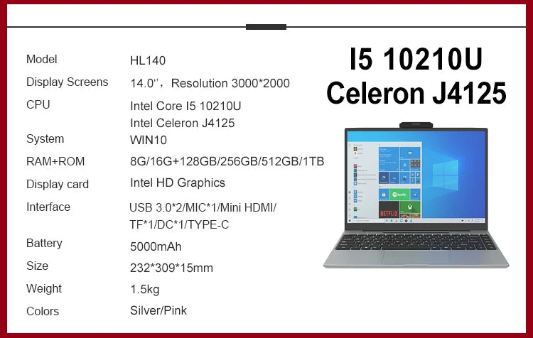 Intel Core i5-10210U & Celeron Laptop Processor - High Performance CPU for Business Laptops, Ultrabooks & Home Office Computers - Ideal for Remote Work, Online Learning & Everyday Computing