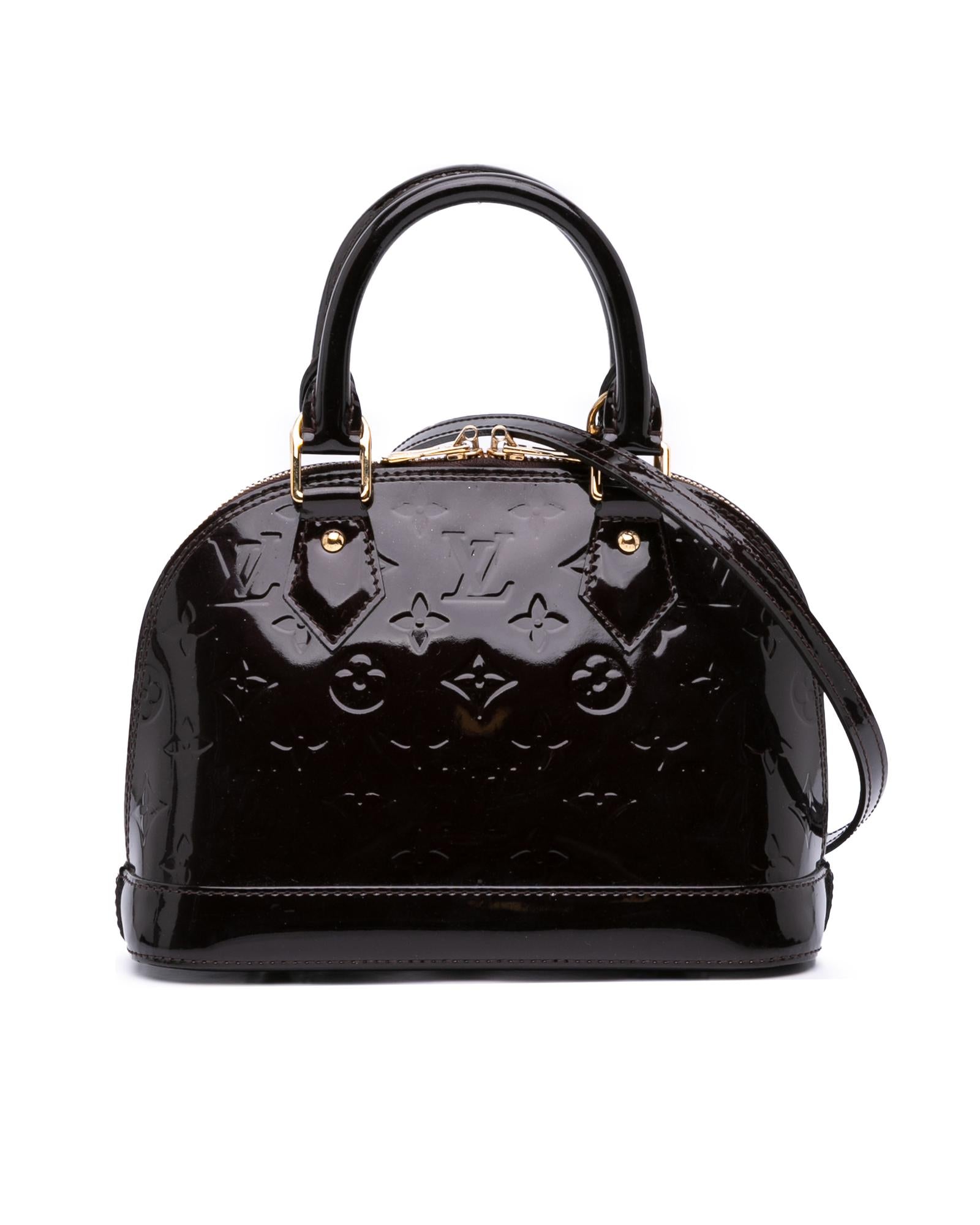 Louis Vuitton Alma BB Monogram Vernis Leather Handbag for Women - Stylish Crossbody Purse for Work, Travel & Evening Out