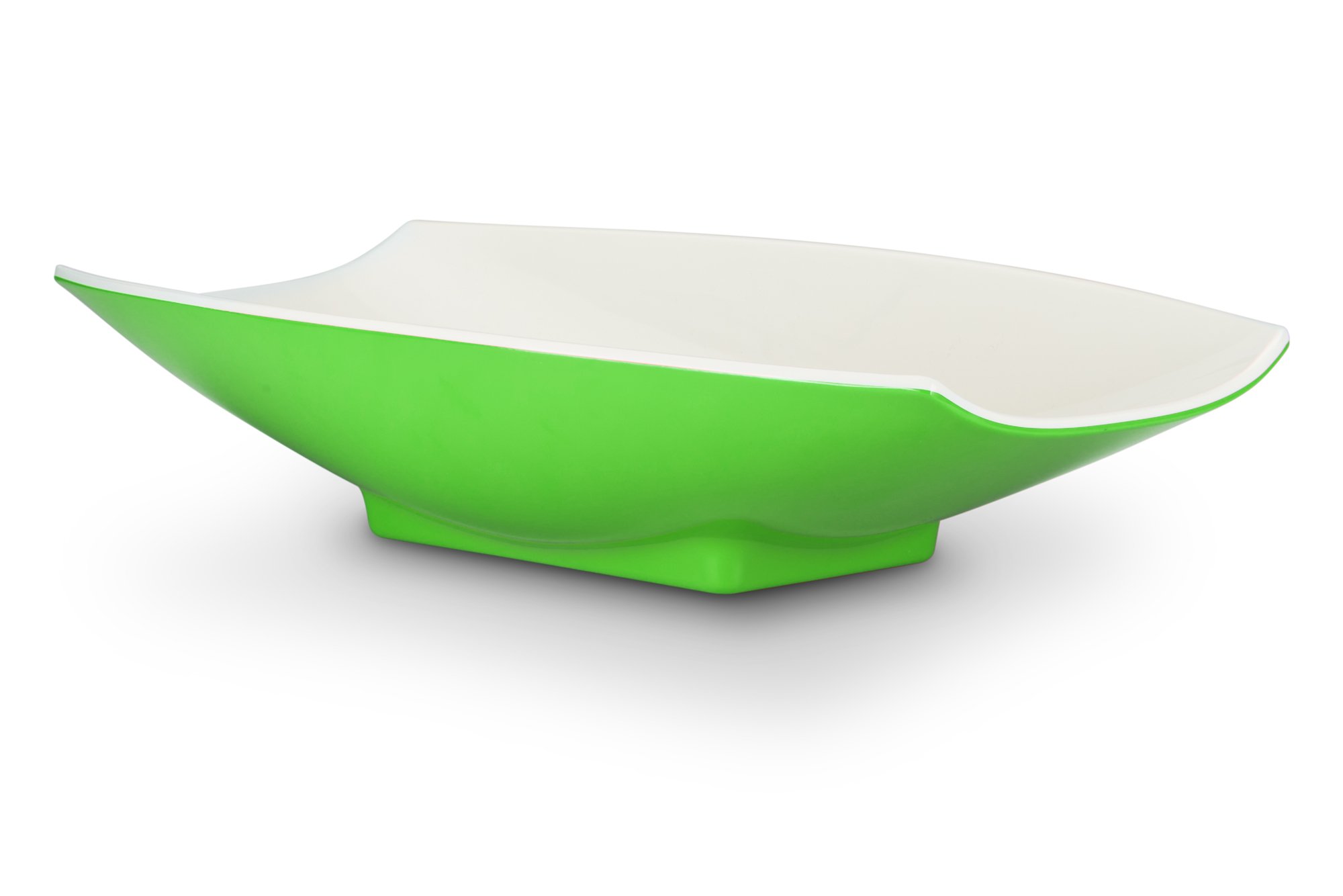 Bon Chef 53705-2Tone Lime Melamine Bowl - Durable Lime Green & White Mixing Bowl for Kitchen, Baking, Serving Salads, Snacks & Party Dishes