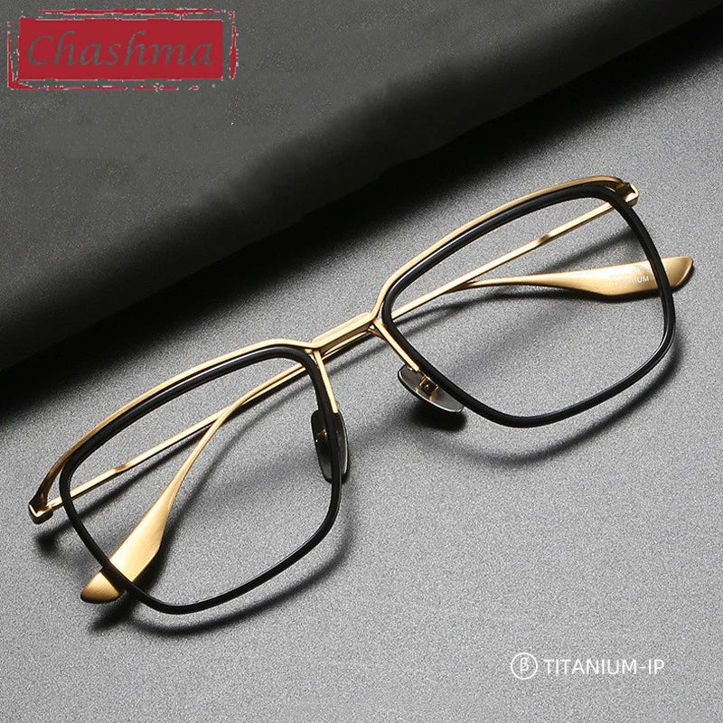 Unisex Full Rim Square Titanium Acetate Eyeglasses 84106 - Lightweight & Durable Frame for Men & Women - Perfect for Office, Reading & Fashion Accessories