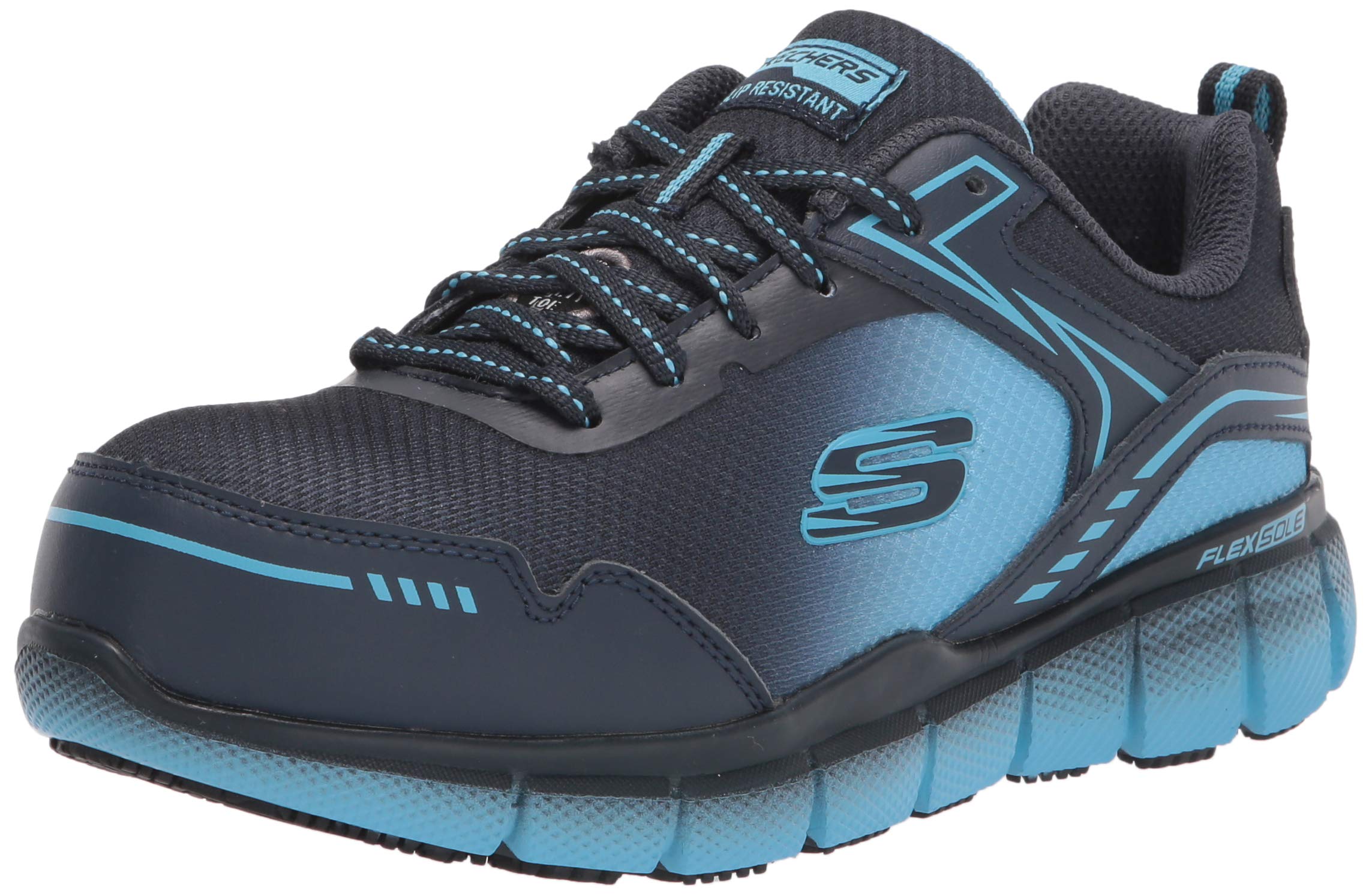 Skechers Women's Safety Toe Work Shoes - Steel Toe Lace-Up Sneakers for Construction, Warehouse & Industrial Work - Lightweight Comfortable Work Boots for Women
