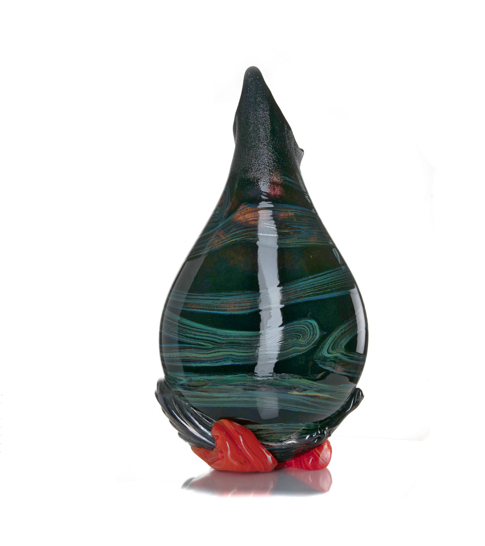 Daniel Moe Black Lava Trail 1 Glass Vessel - Modern Home Decor, Unique Centerpiece for Dining Table, Living Room, or Office