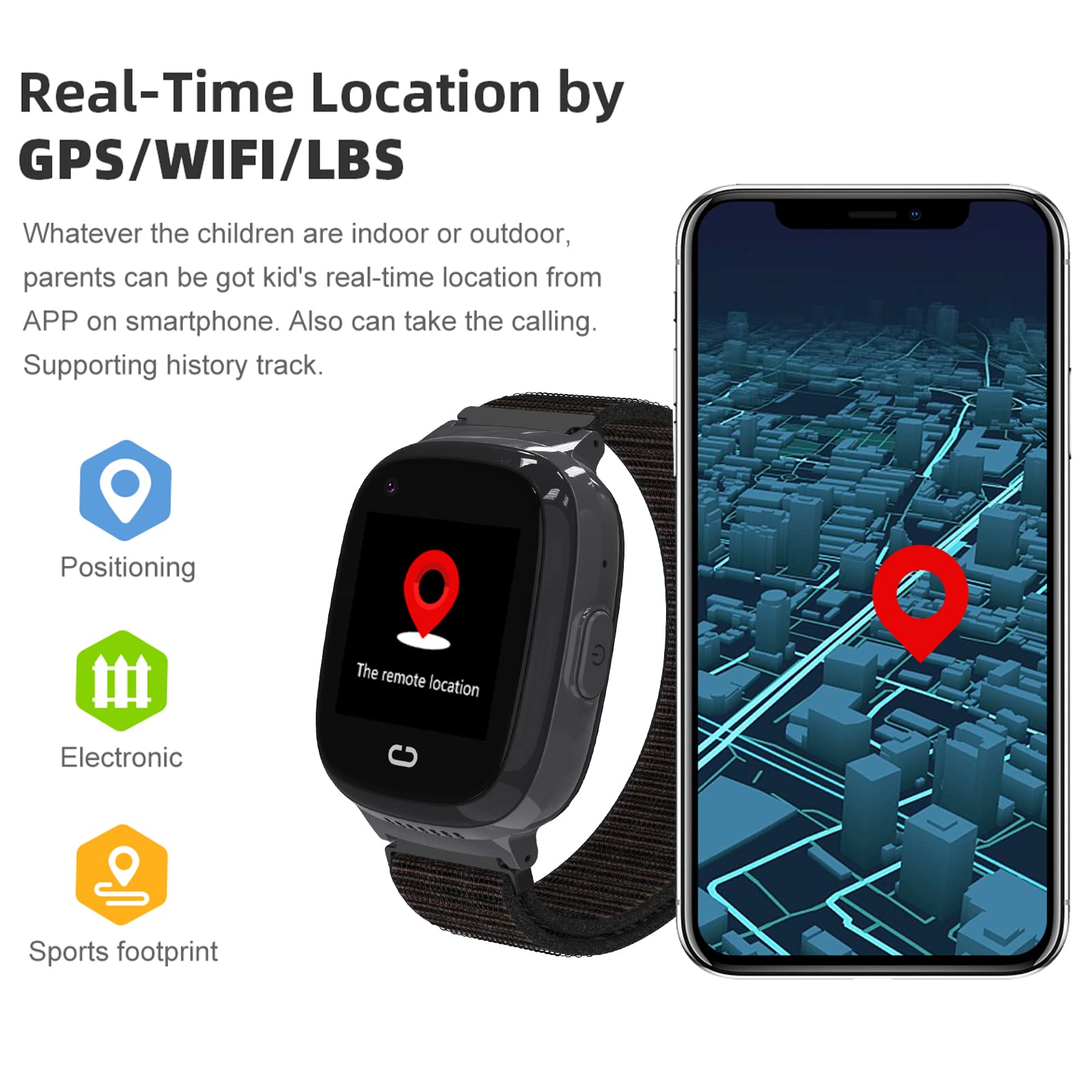 Kids Smartwatch with GPS & 4G LTE - HD Touchscreen Waterproof Tracker Watch with Real-Time Location, SOS Alert, Video/Voice Call & Camera - Compatible with Android iOS - Perfect Gift for Boys & Girls - Ideal for School, Outdoor Play & Family Safety