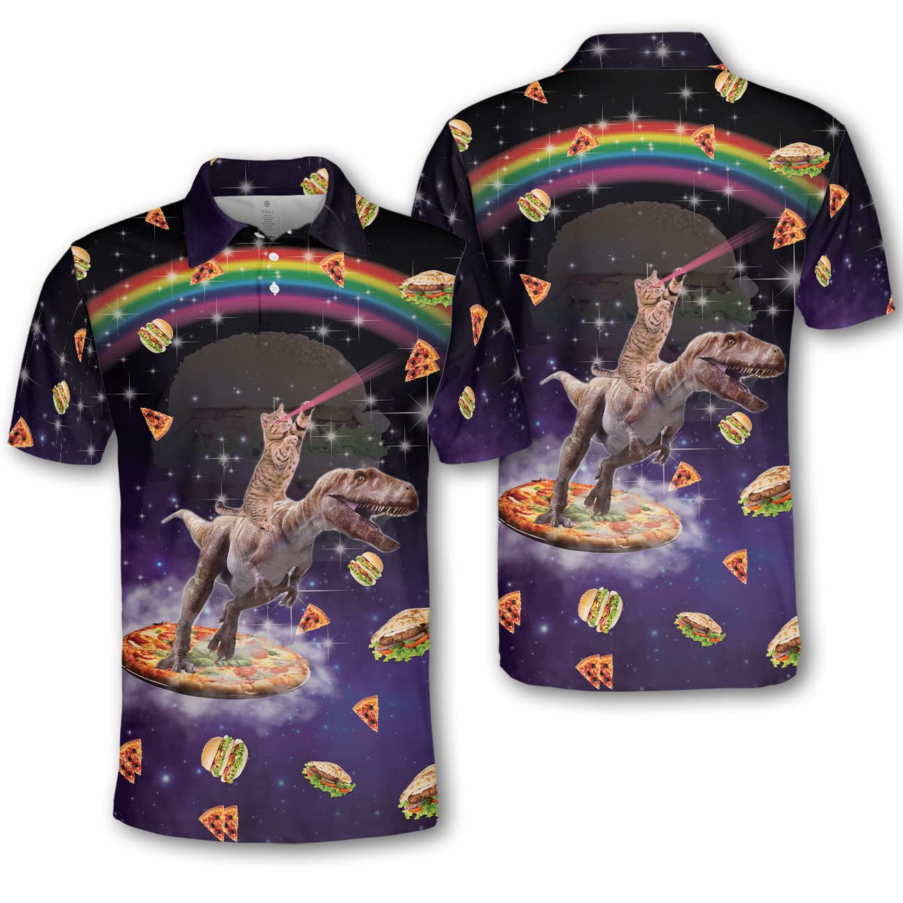 3D Pattern Men's Hawaiian Golf Polo Shirt - Breathable Summer Casual Shirt with Funny Design - Perfect for Golfing, Beach Vacations & Outdoor Activities