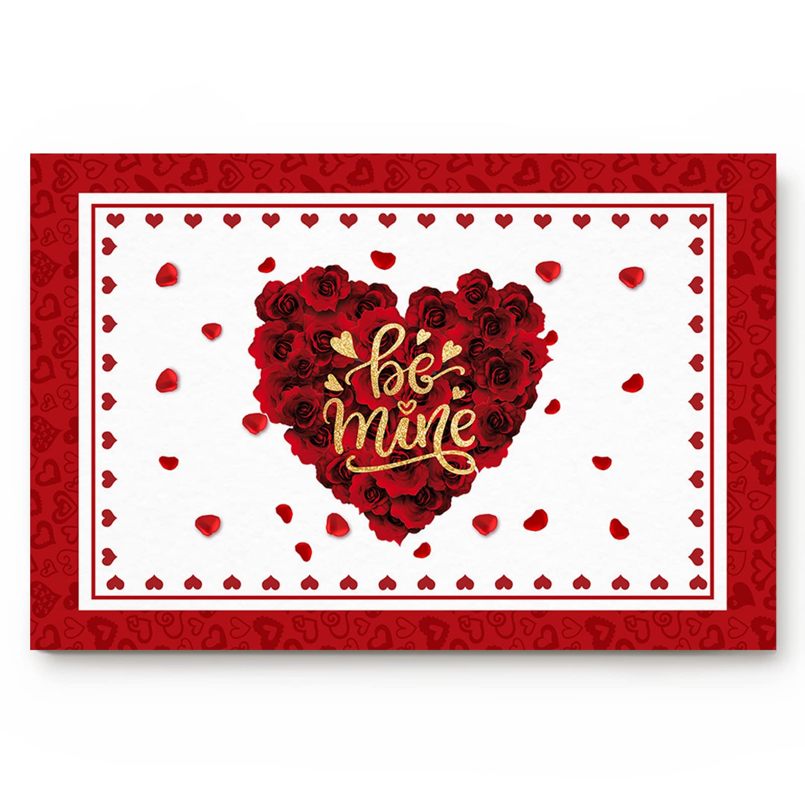 Non-Slip Absorbent Welcome Doormat 18''x30'' - Indoor/Outdoor Waterproof Entrance Mat for Front Door, Porch & Home Decor - Valentine's Day Heart Design Washable Floor Mat (Red) - Perfect for Entryways, Mudrooms & Seasonal Decor
