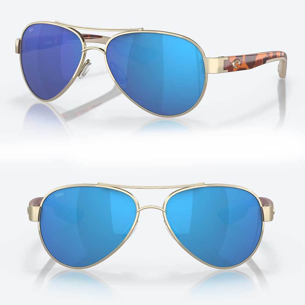Costa Loreto Rose Gold Frame Sunglasses for Women - Polarized UV Protection - Fashionable & Lightweight - Perfect for Beach, Driving & Outdoor Activities