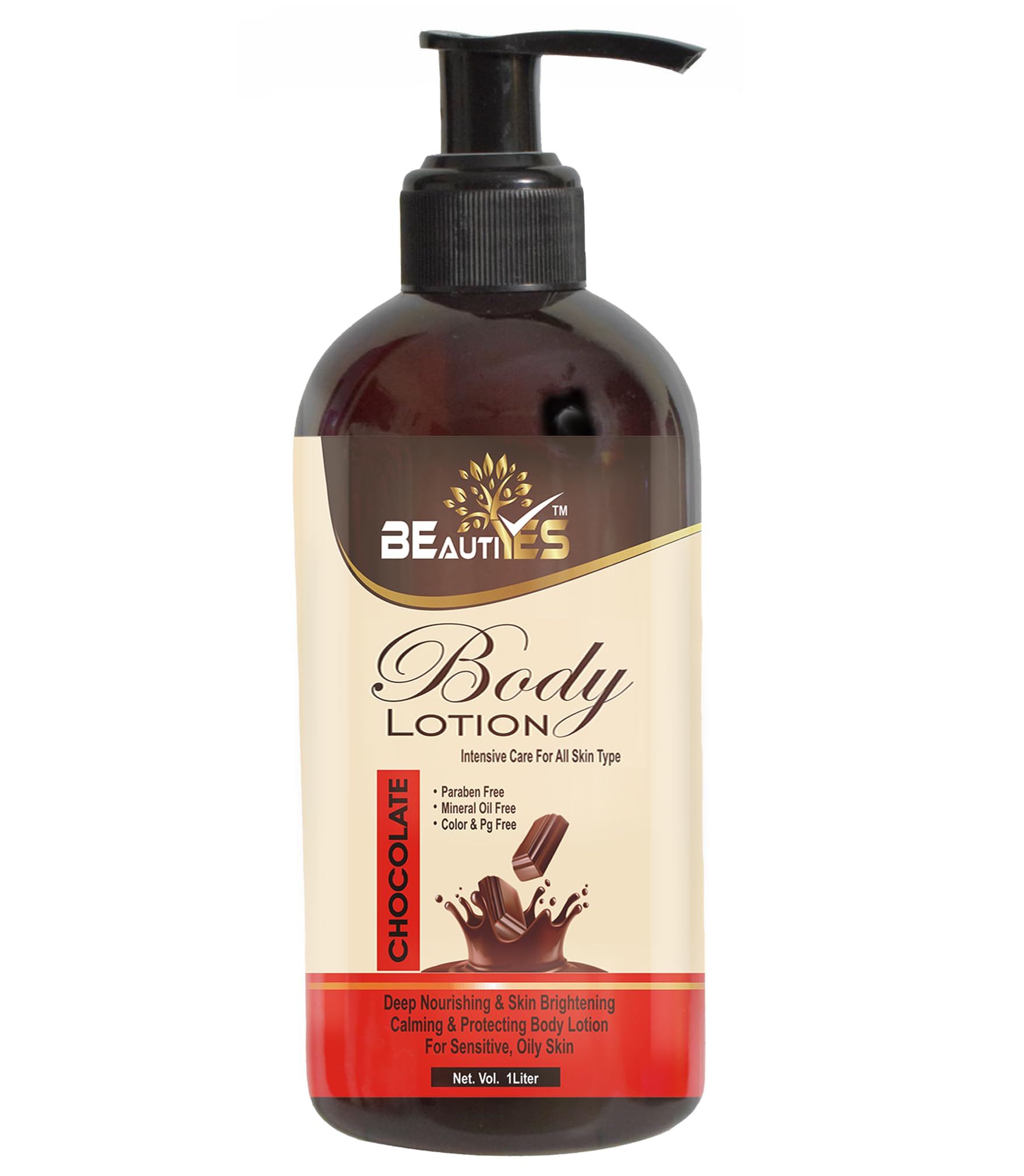 BeautyYes Chocolate Body Lotion & Peach Milk Body Lotion Combo - 2 Pack (1 Liter Each) - Hydrating & Nourishing Moisturizer for Dry Skin - Perfect for Daily Use & Gift Giving