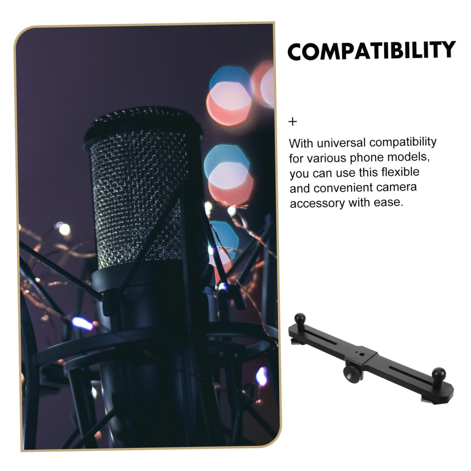 Toyvian Adjustable Metal Phone Tripod Stand - Universal Smartphone & DSLR Camera Mount with Secure Clip for Live Streaming, Video Calls, and Photography