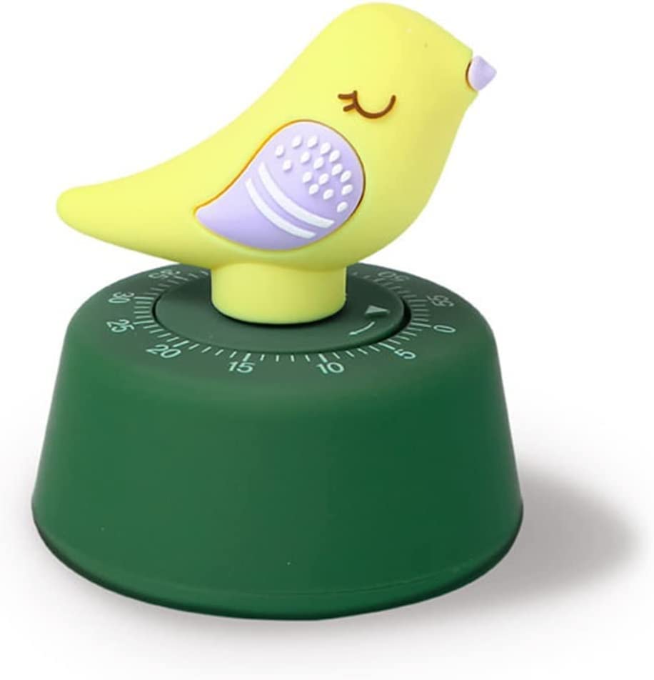 Creative Mechanical Kitchen Timer - 60-Minute Wind Up Dial, 360° Rotating Countdown, Cute Chirp Bird Design for Cooking, Baking & Time Management | Perfect for Home Kitchen, Office & Classroom (Color Options: B & C)